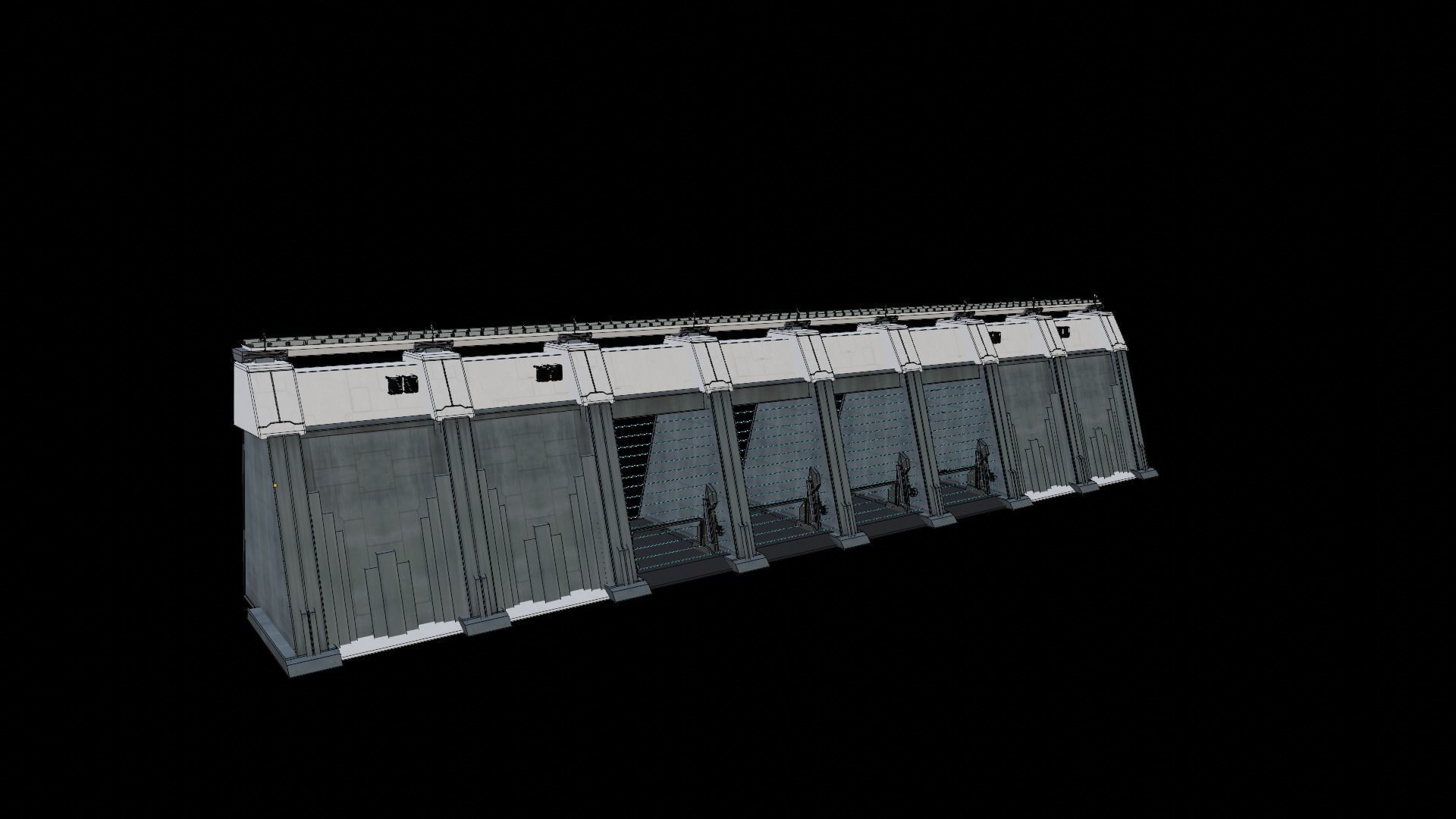 Sci-fi wall 3D model_10