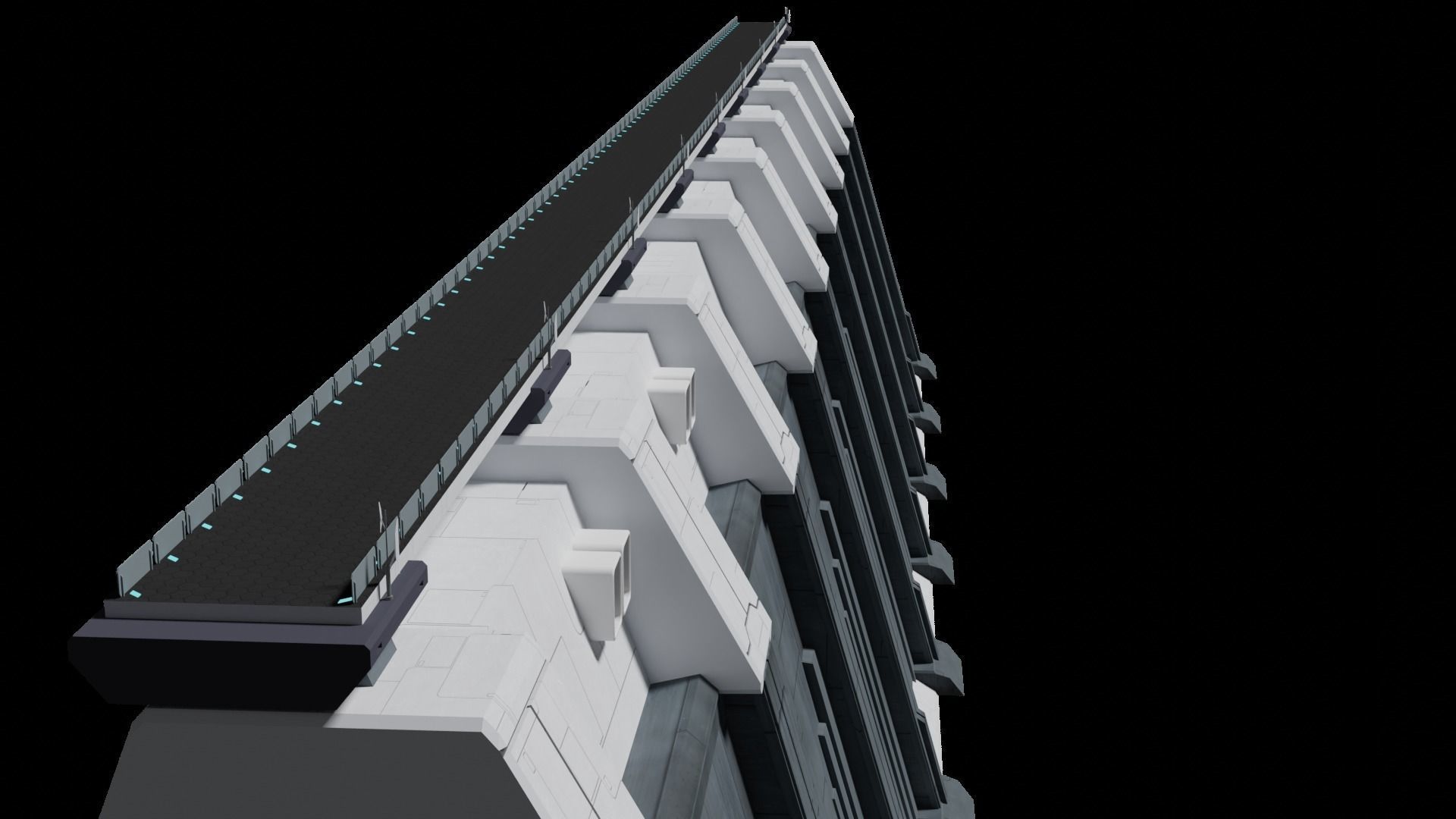 Sci-fi wall 3D model_2