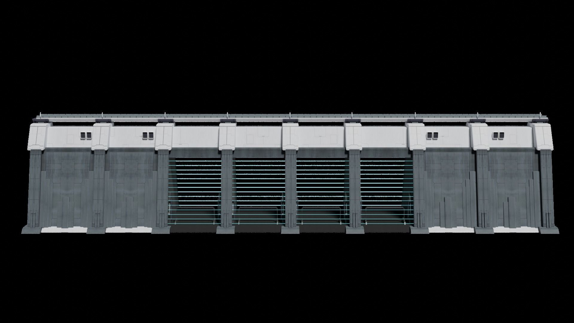 Sci-fi wall 3D model_5