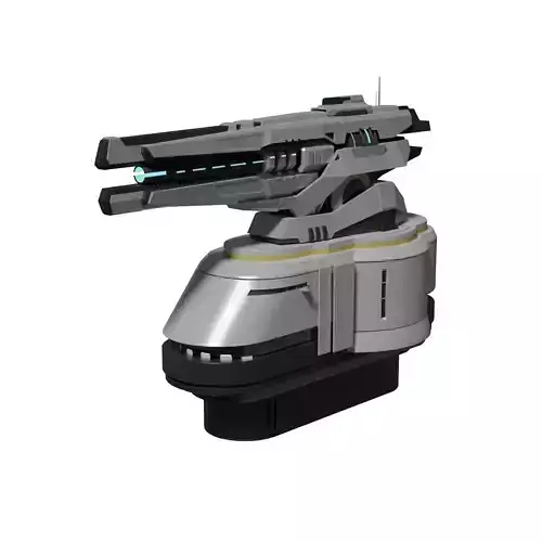 Sci-fi Rail Cannon Turret 3D model