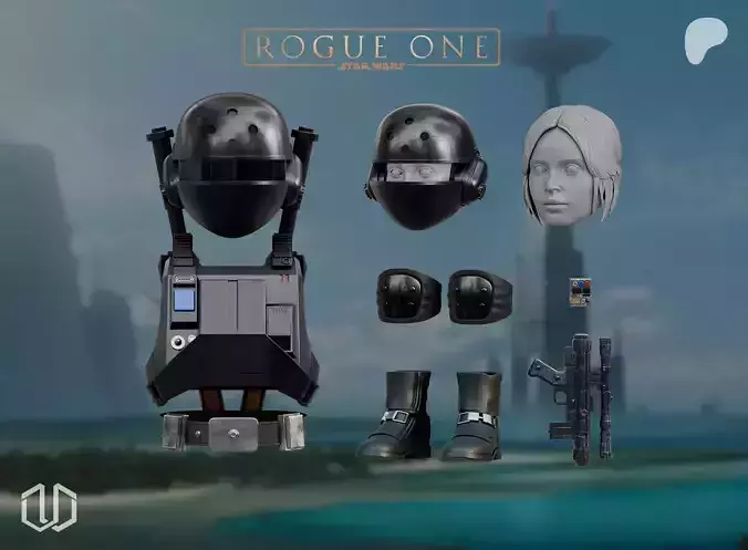 STAR WARS ROGUE ONE Jyn Erso imperial disguise One12 One6 3D print model