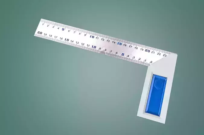 Right angle steel ruler