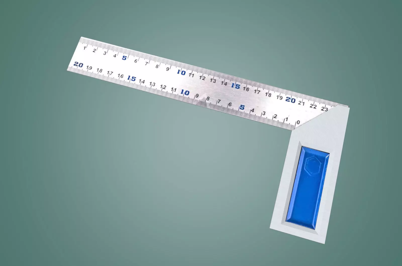 Right angle steel ruler 3D model