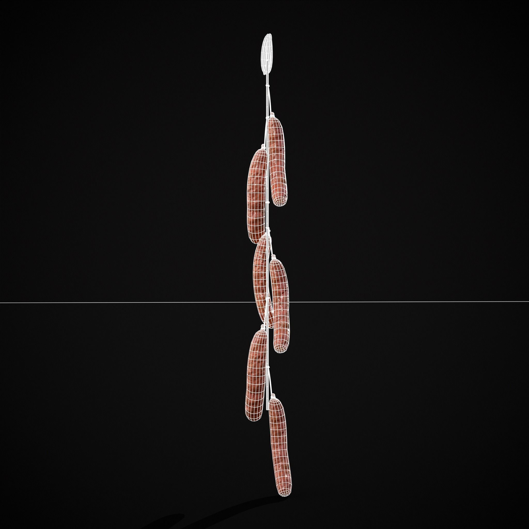 Hanging Chicken Sausage Low-poly 3D model_9