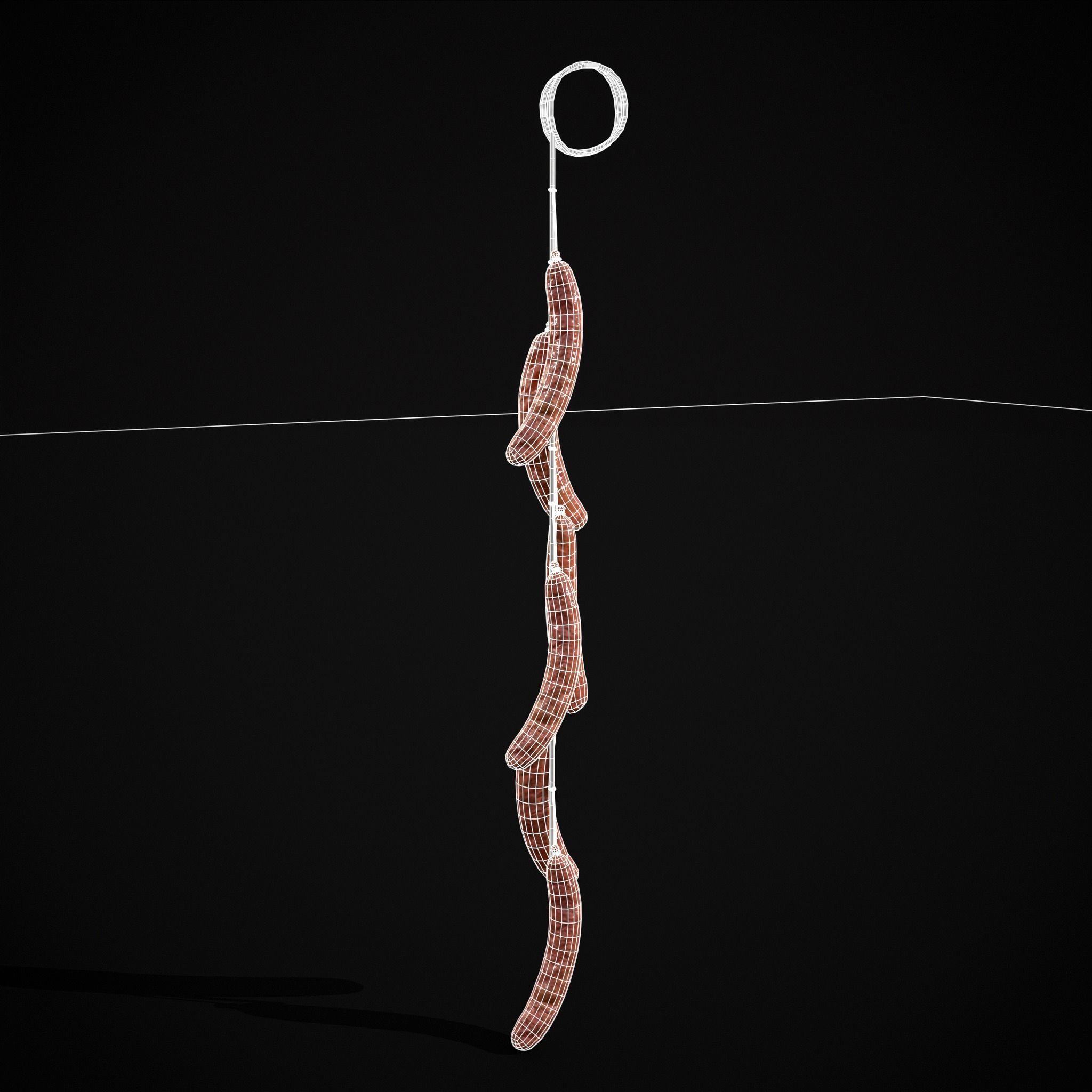 Hanging Chicken Sausage Low-poly 3D model_2