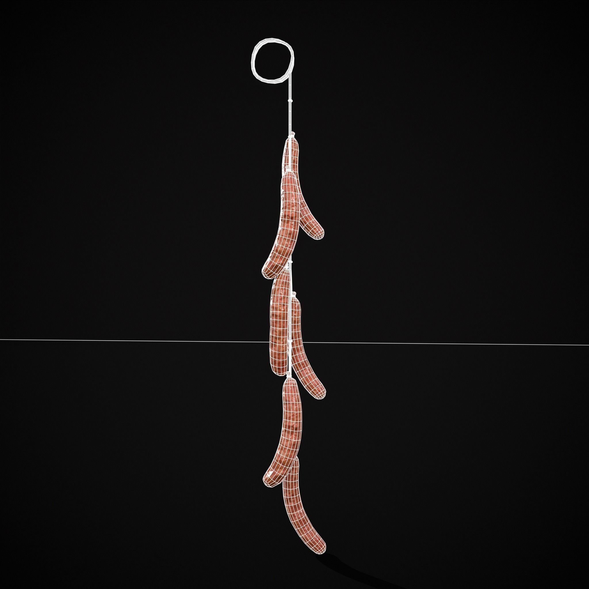 Hanging Chicken Sausage Low-poly 3D model_13