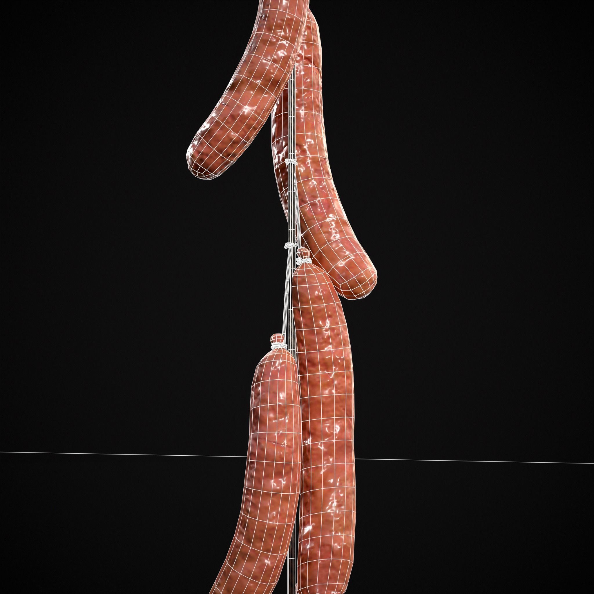 Hanging Chicken Sausage Low-poly 3D model_19