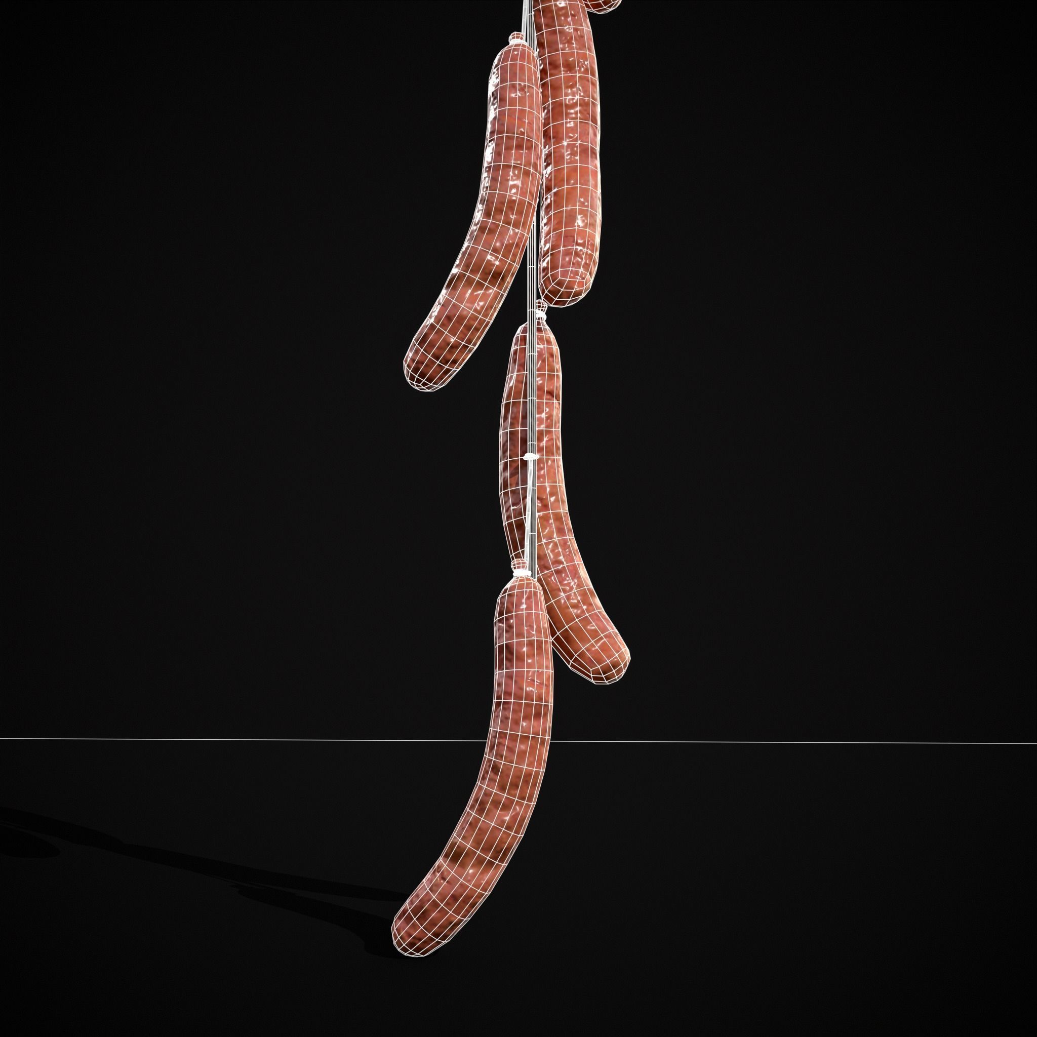 Hanging Chicken Sausage Low-poly 3D model_3