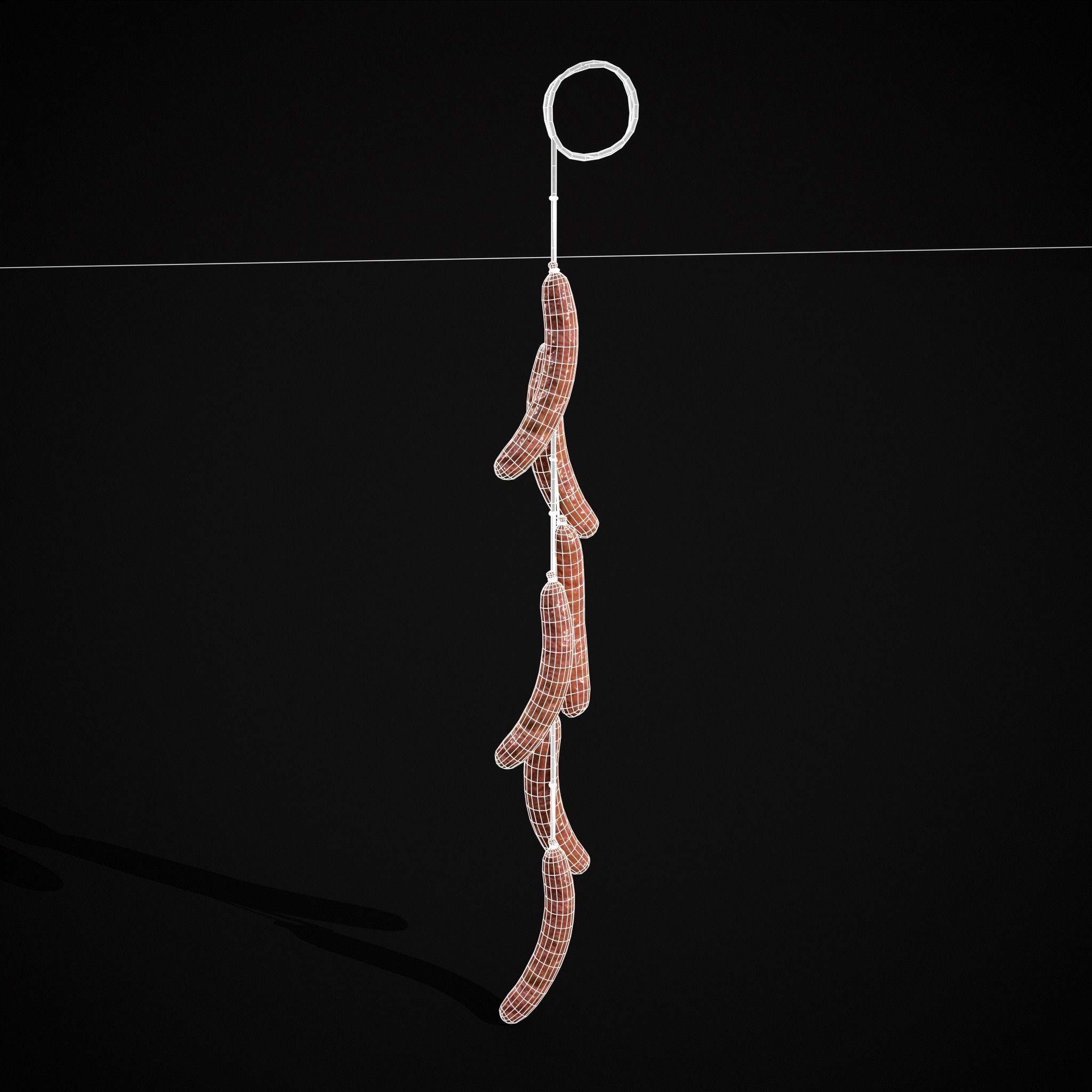 Hanging Chicken Sausage Low-poly 3D model_11