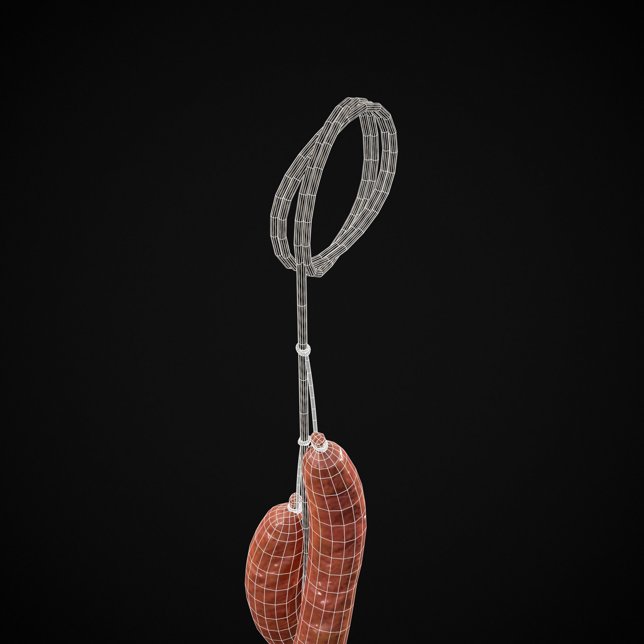 Hanging Chicken Sausage Low-poly 3D model_17