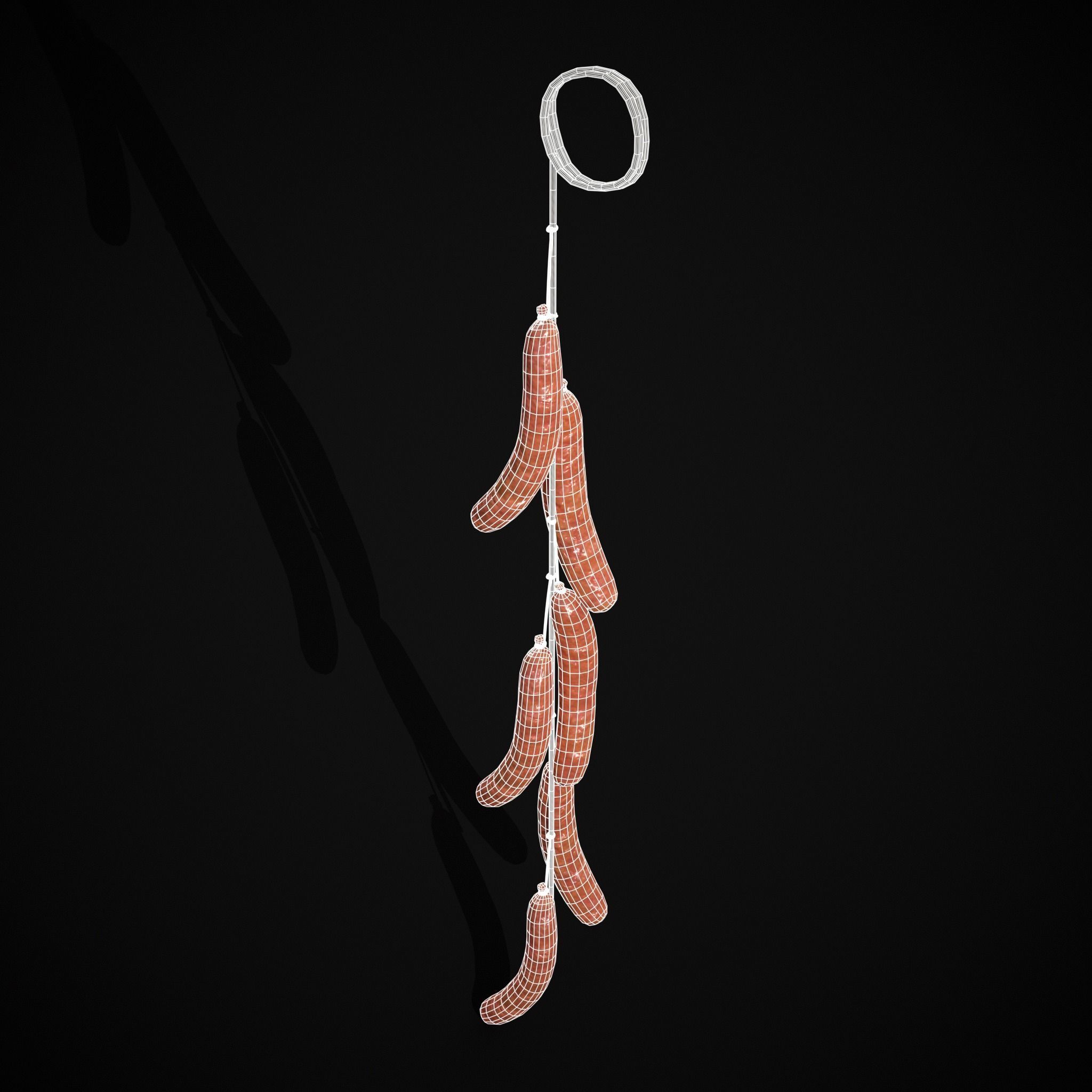 Hanging Chicken Sausage Low-poly 3D model_7