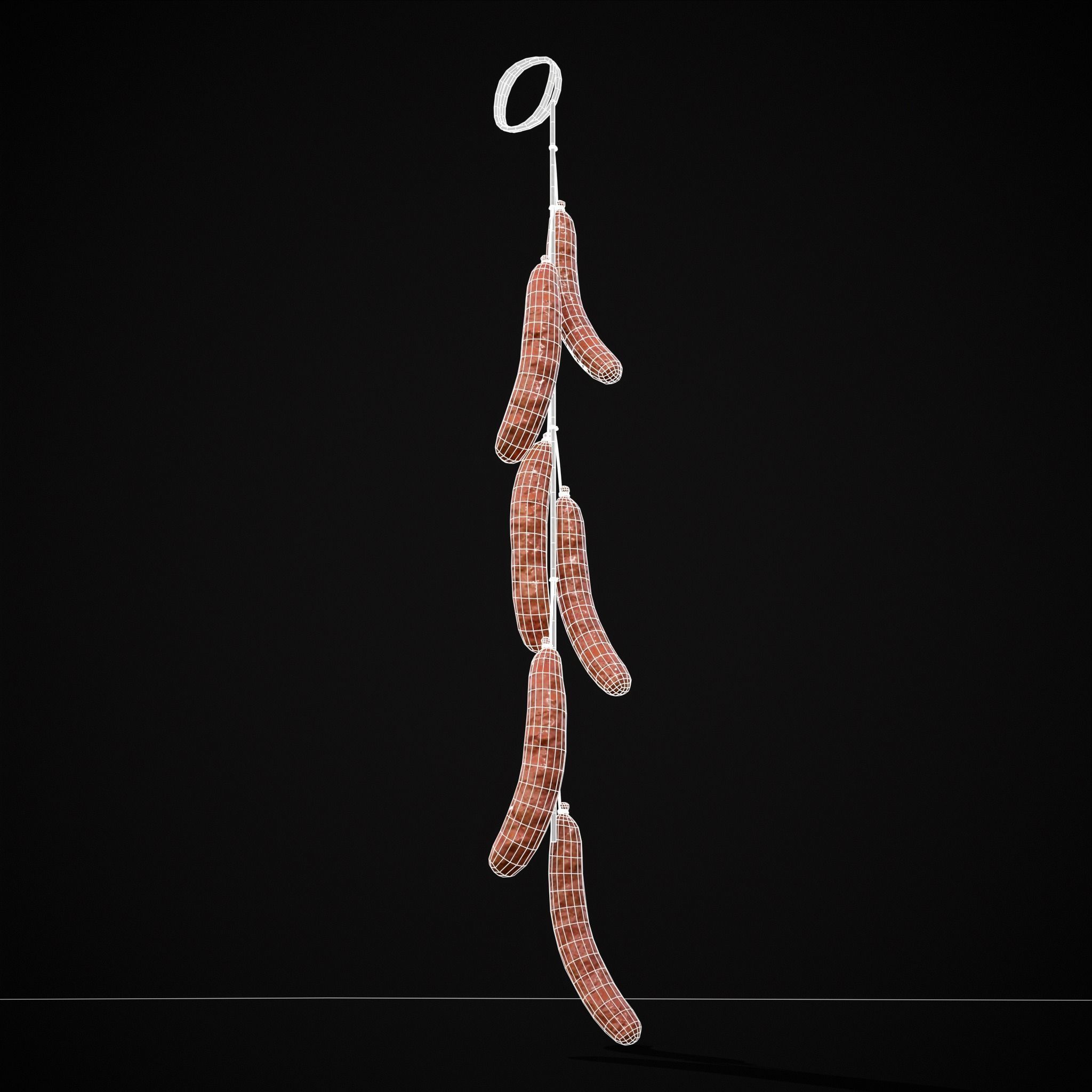 Hanging Chicken Sausage Low-poly 3D model_5