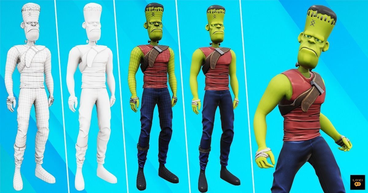 3D Stylized Frankenstein Monster Low-poly 3D model_5