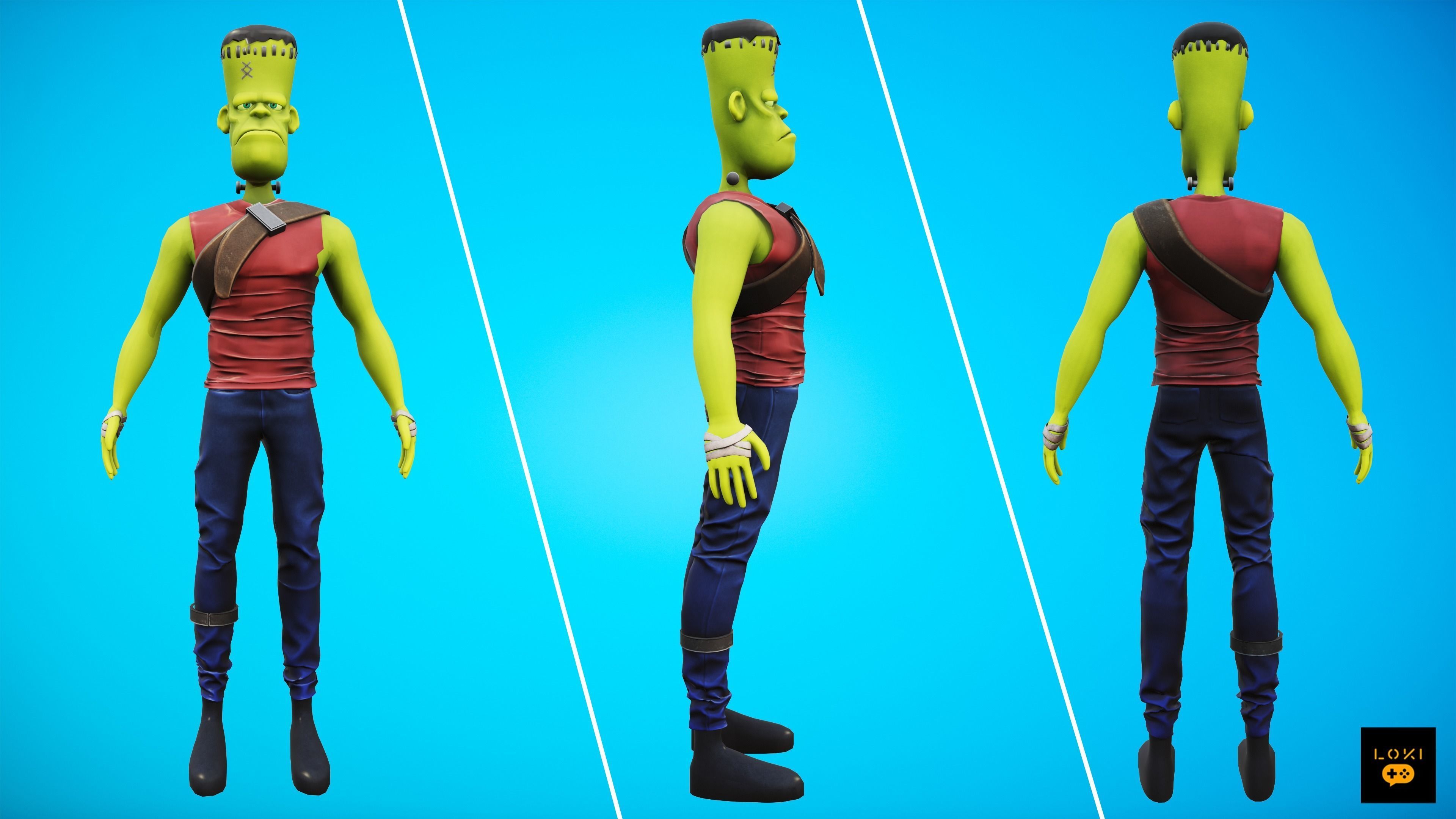 3D Stylized Frankenstein Monster Low-poly 3D model_1