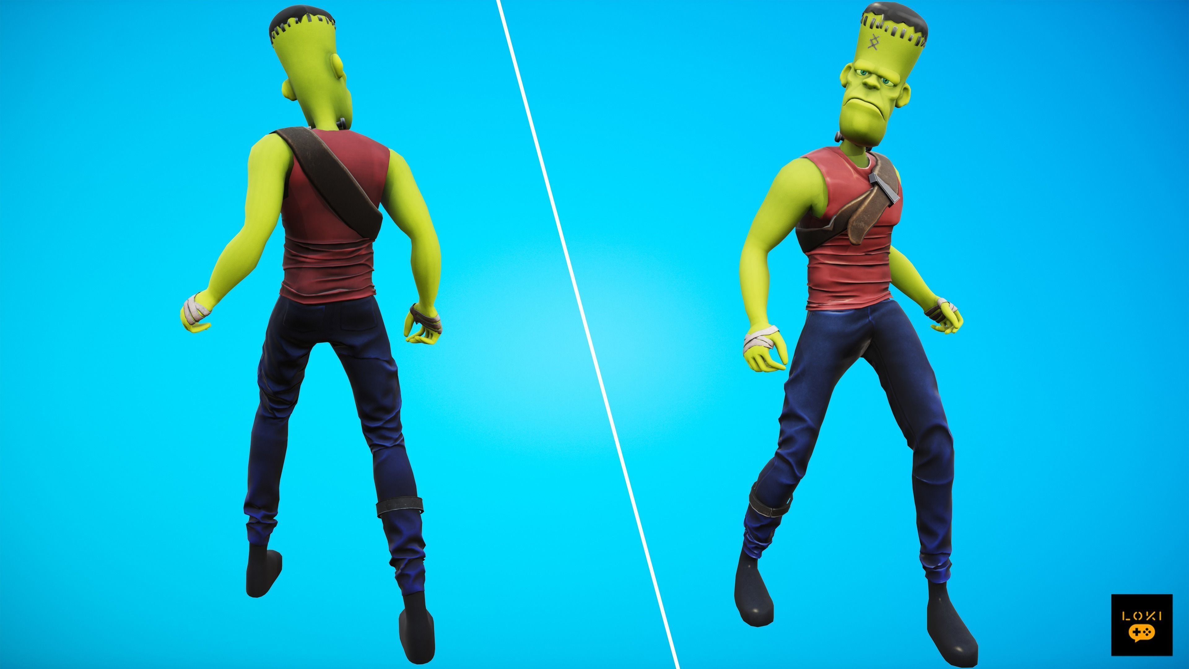 3D Stylized Frankenstein Monster Low-poly 3D model_4