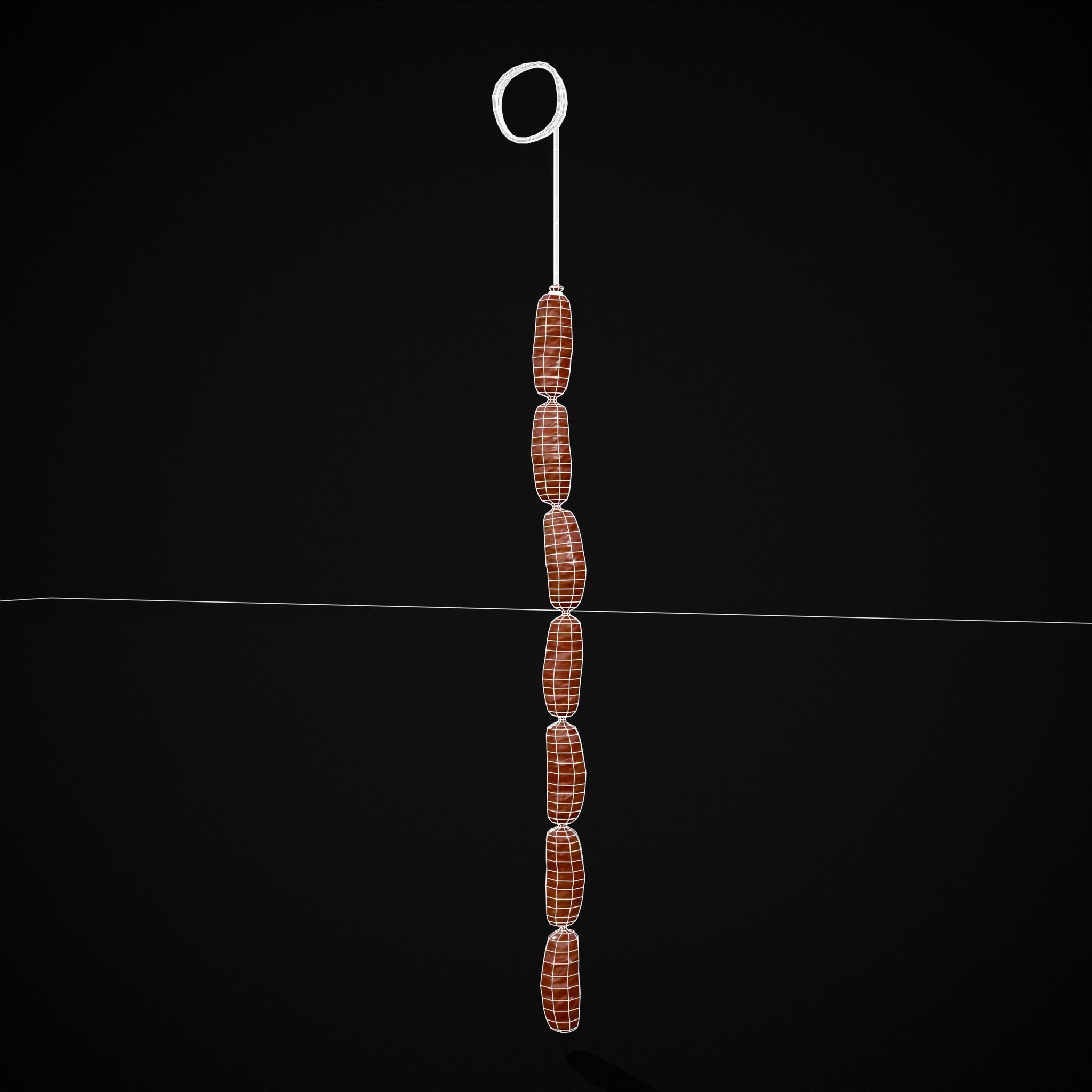 Hanging English Sausage Link Low-poly 3D model_2