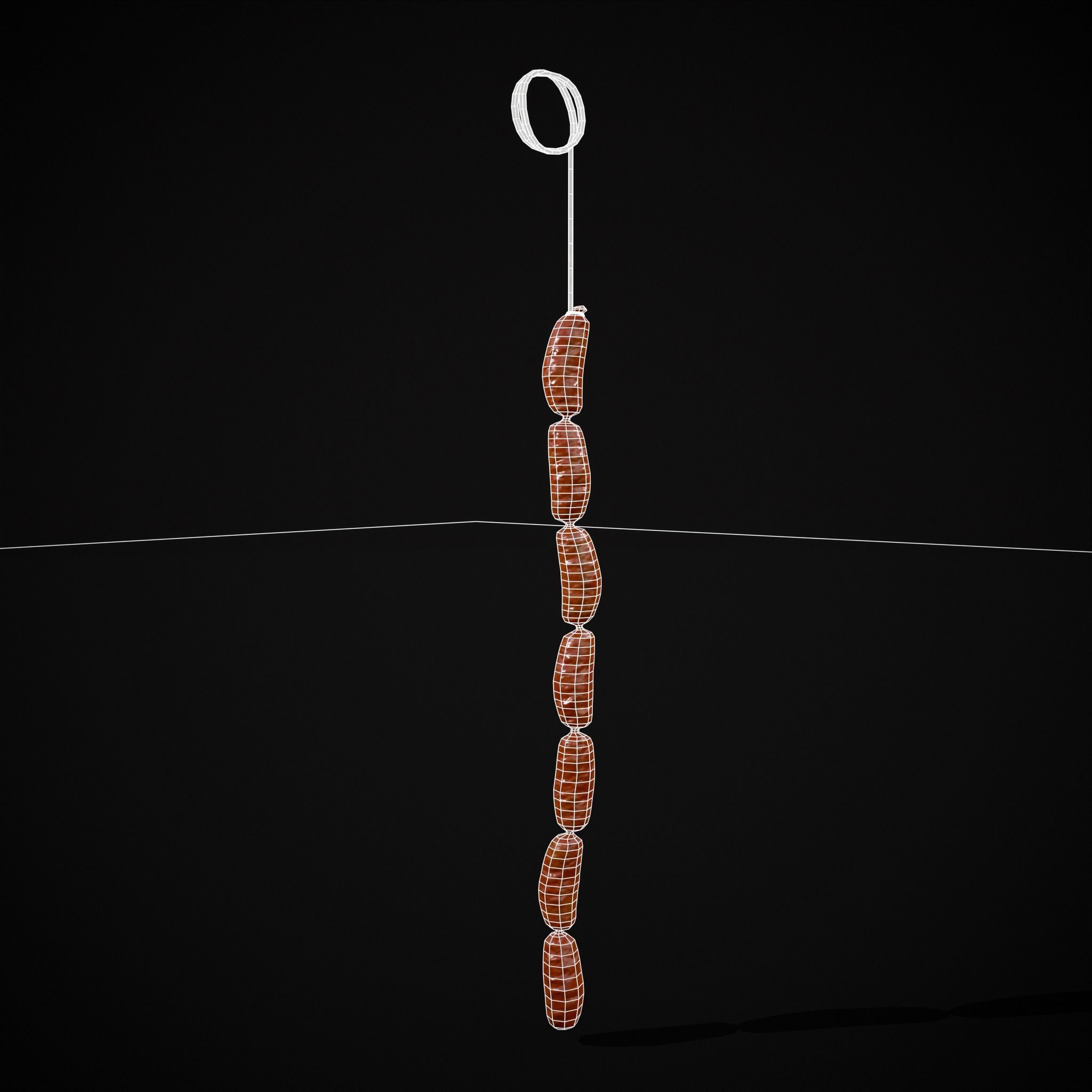 Hanging English Sausage Link Low-poly 3D model_18