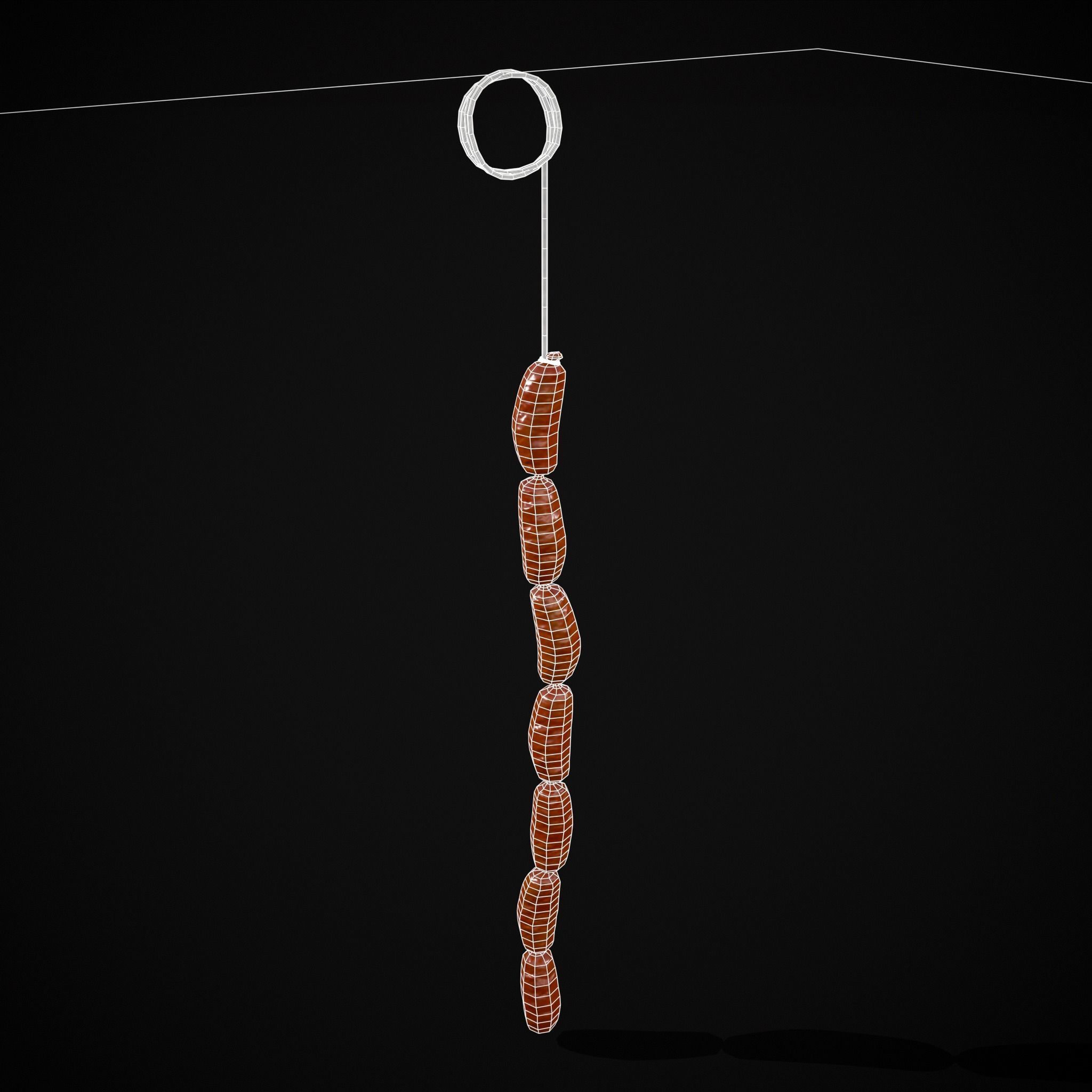 Hanging English Sausage Link Low-poly 3D model_6