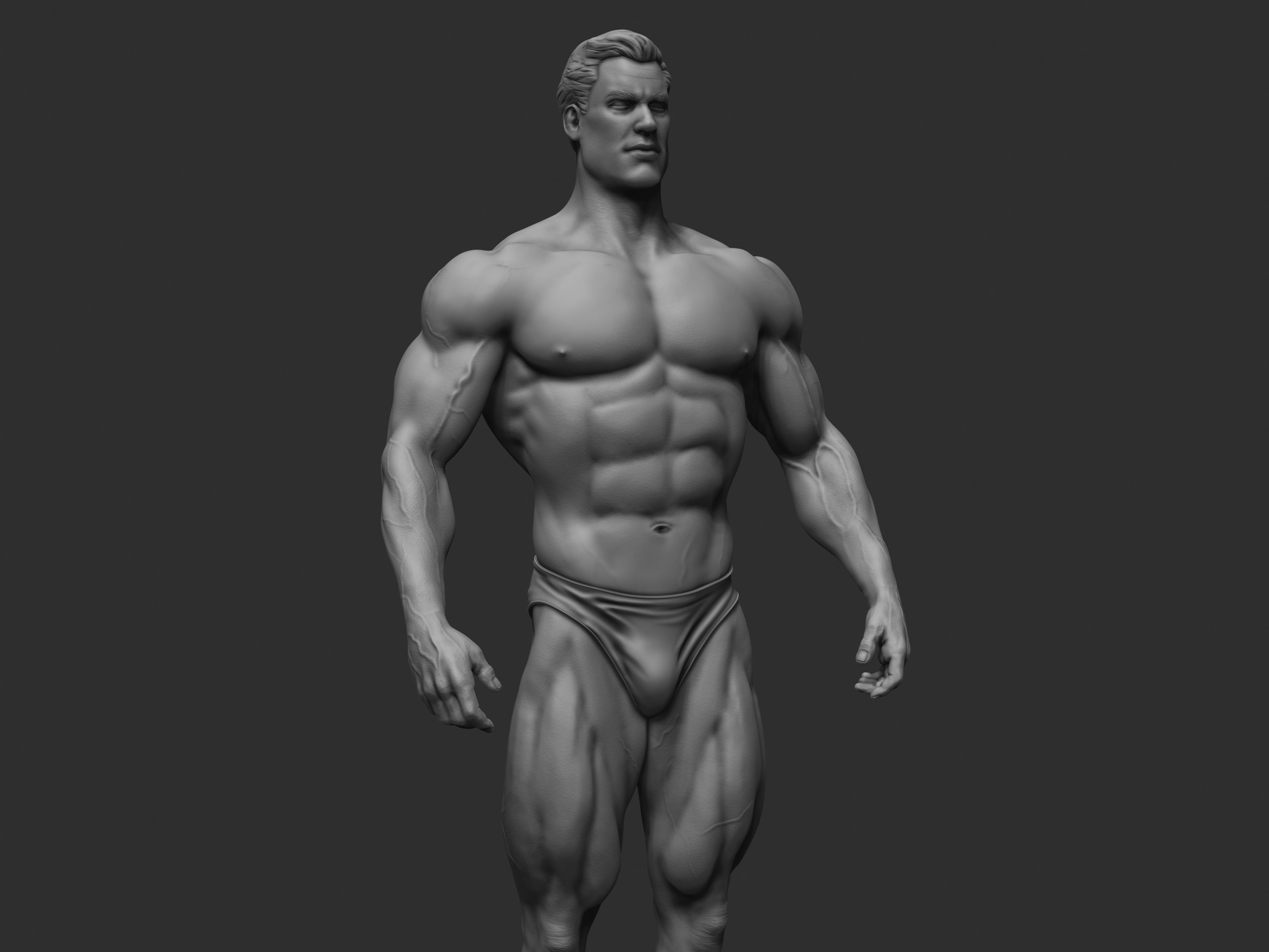 Bodybuilder statue 3D print model_8