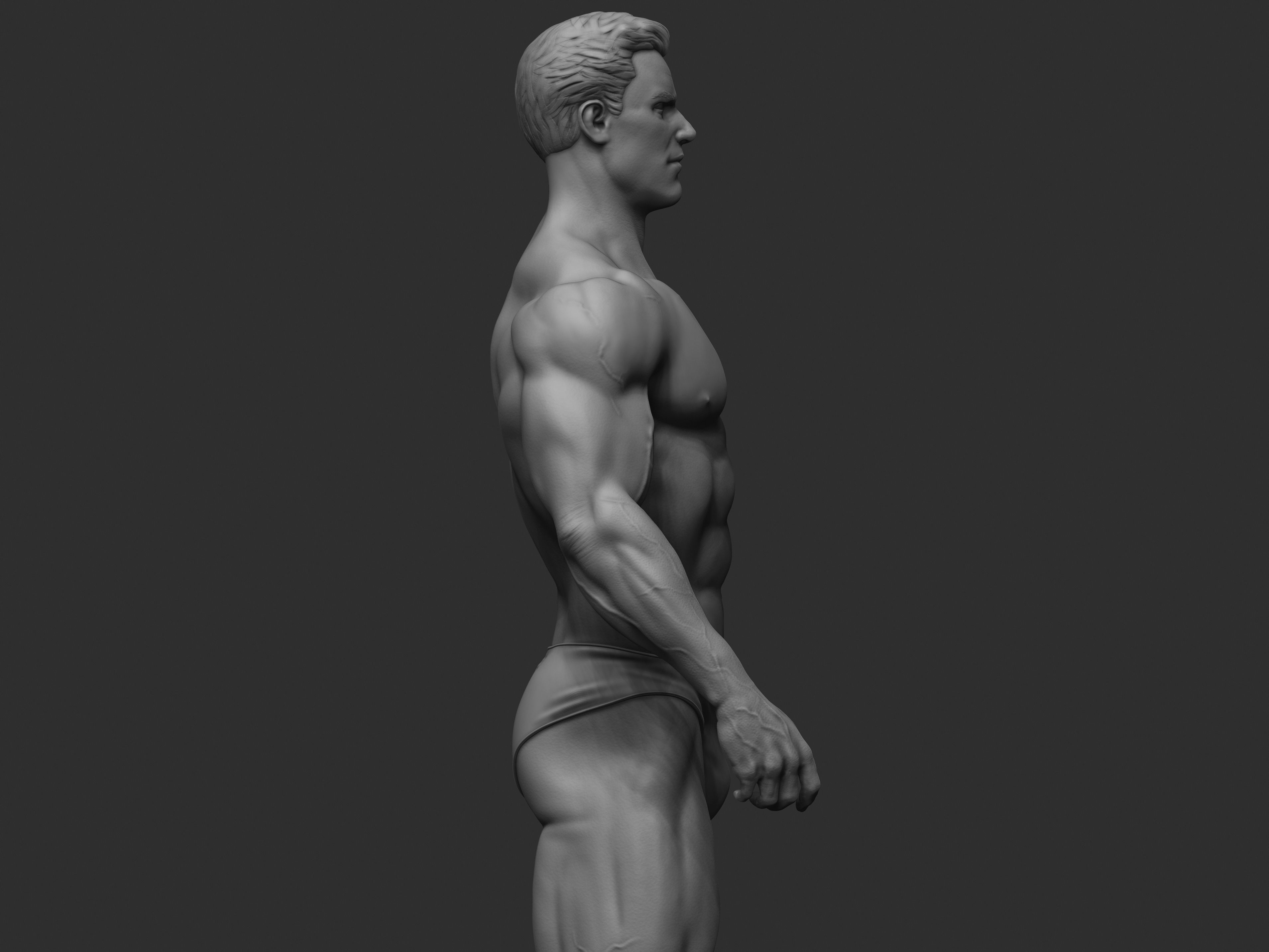 Bodybuilder statue 3D print model_12
