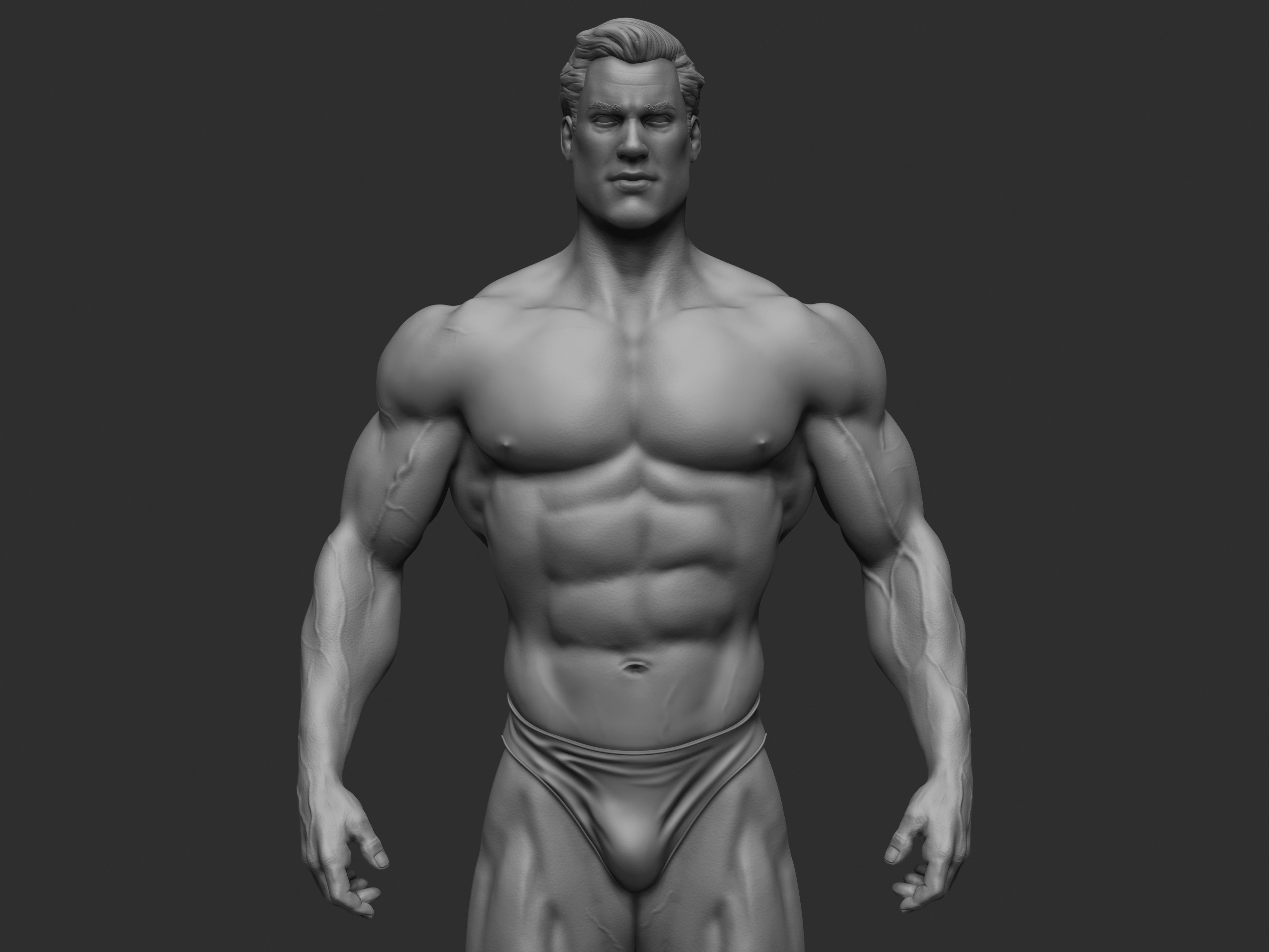 Bodybuilder statue 3D print model_3
