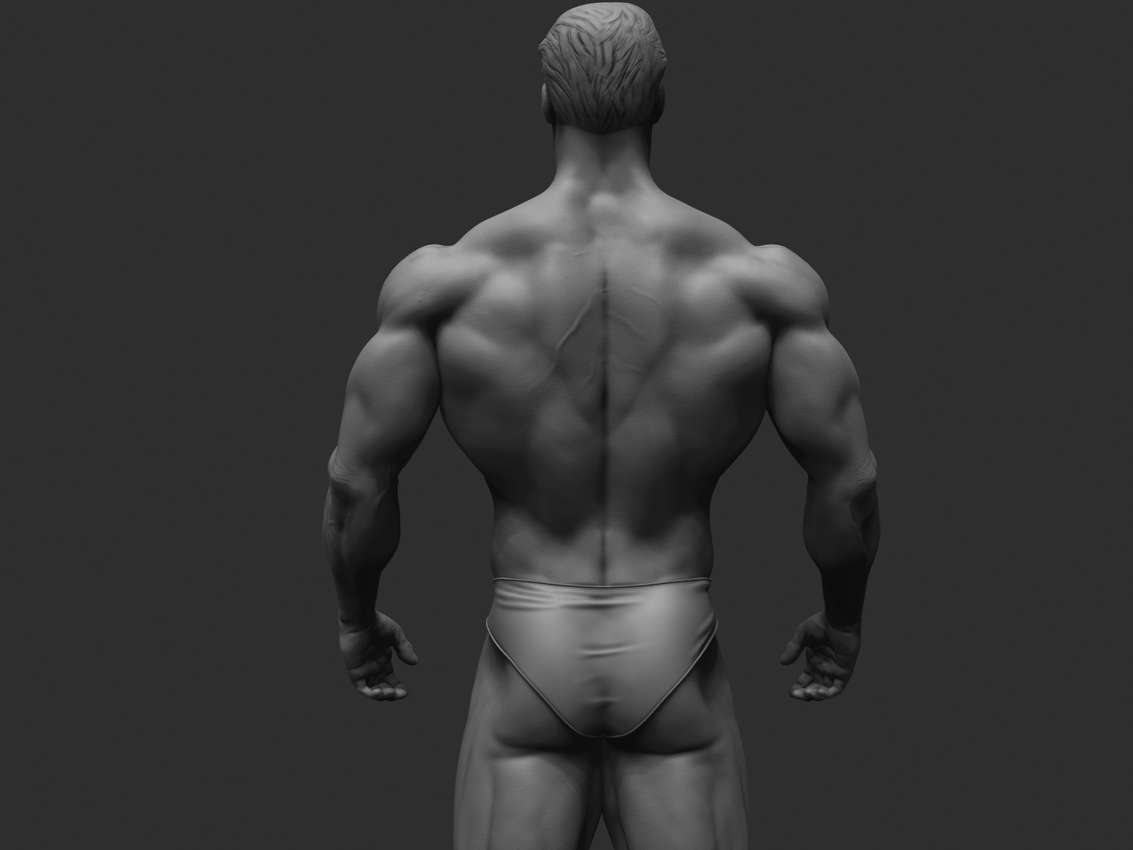 Bodybuilder statue 3D print model_15