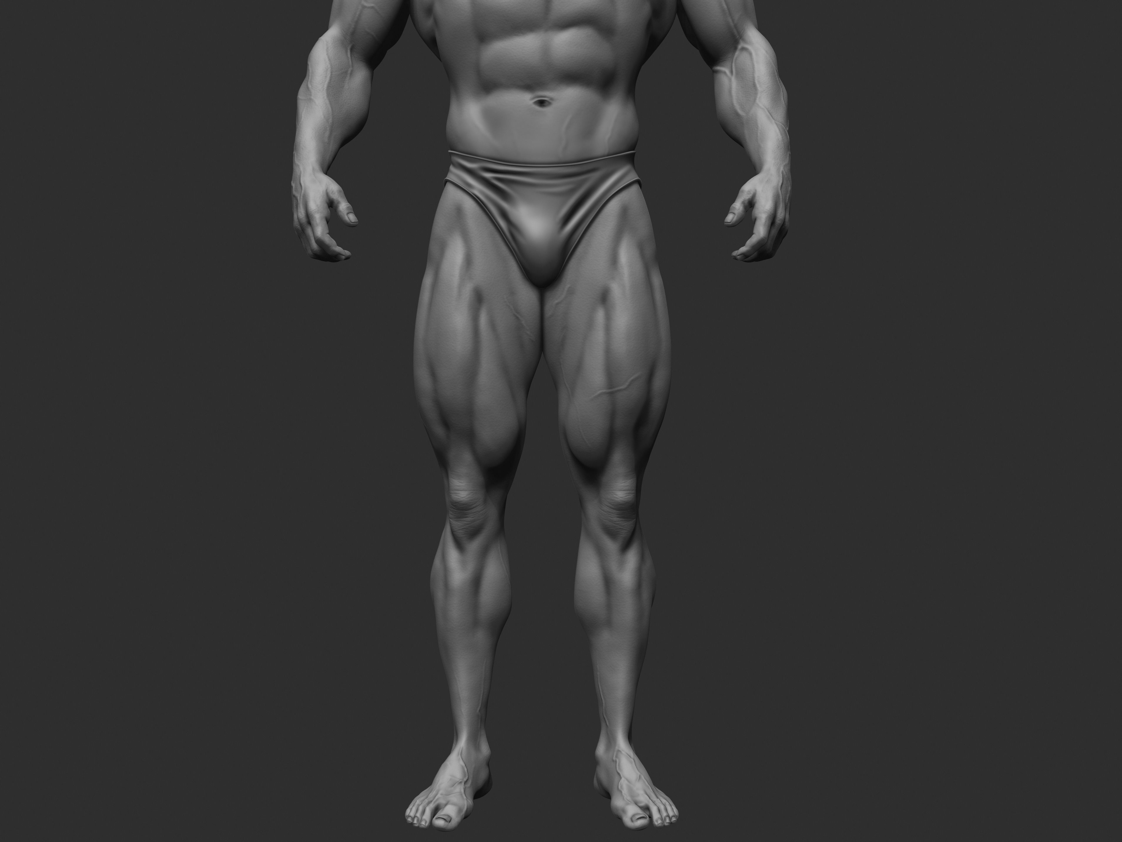 Bodybuilder statue 3D print model_14