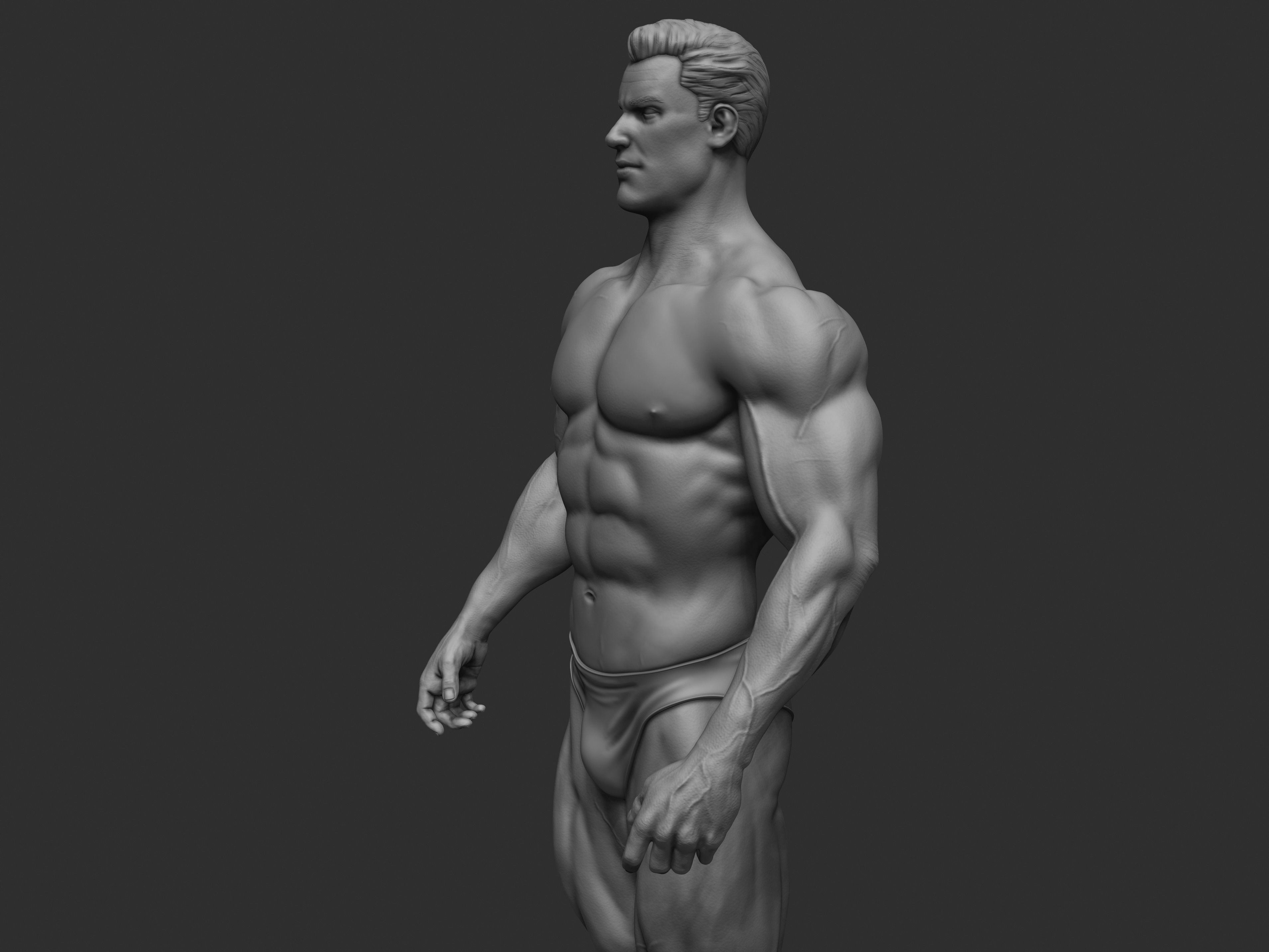 Bodybuilder statue 3D print model_7