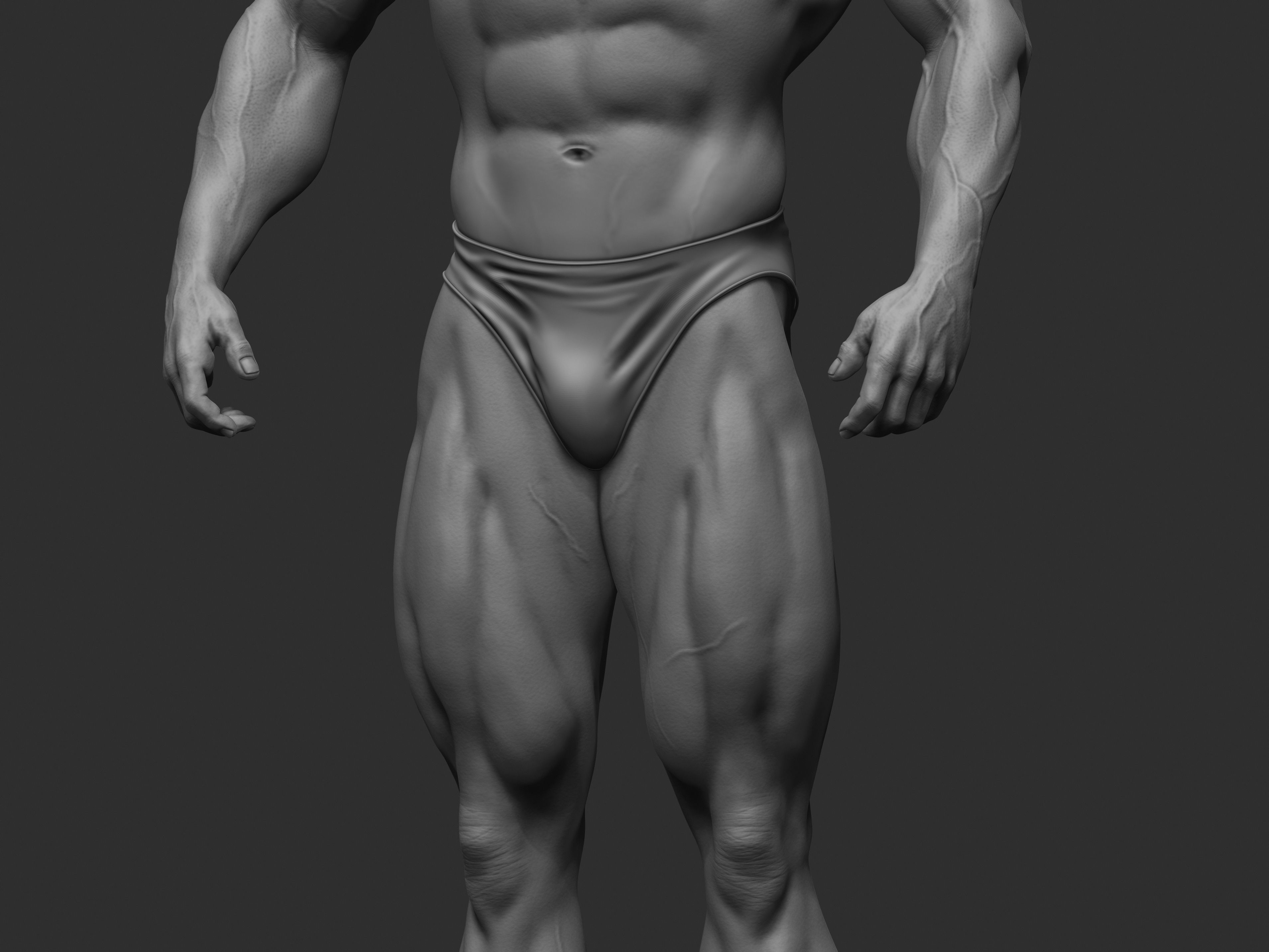 Bodybuilder statue 3D print model_4