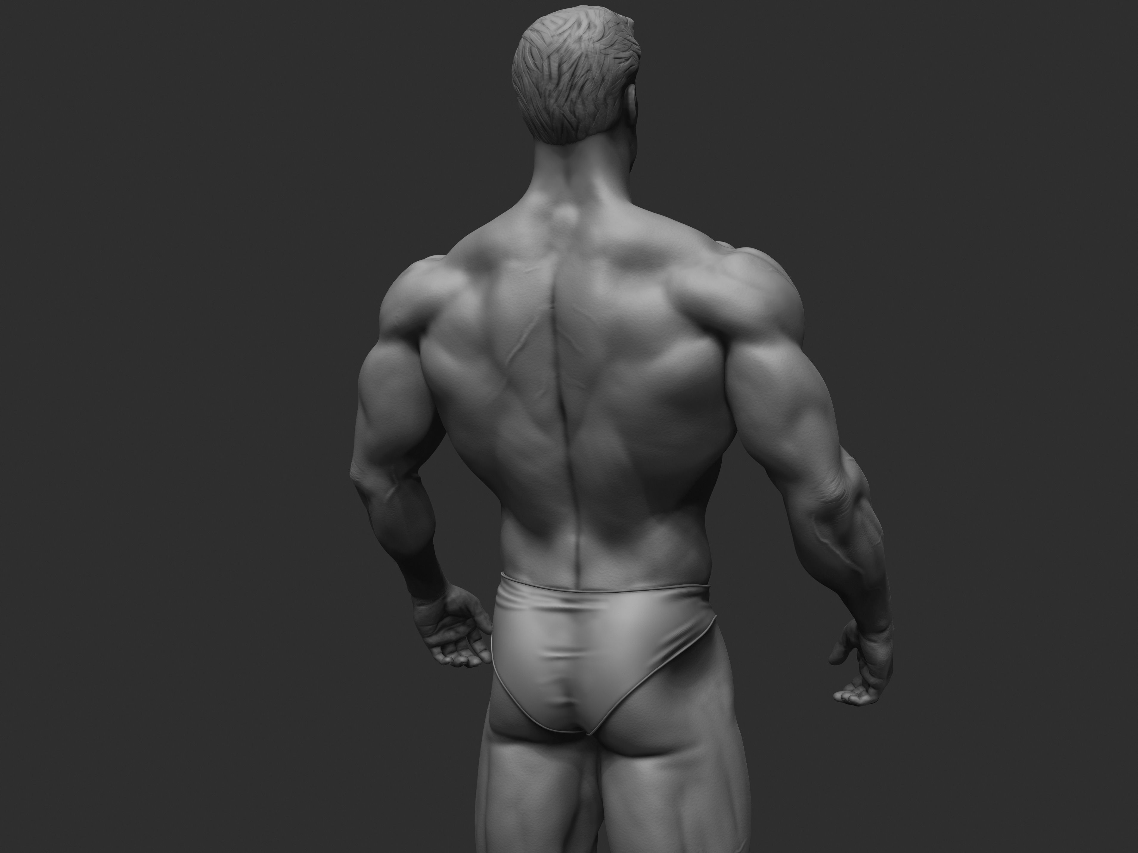 Bodybuilder statue 3D print model_11