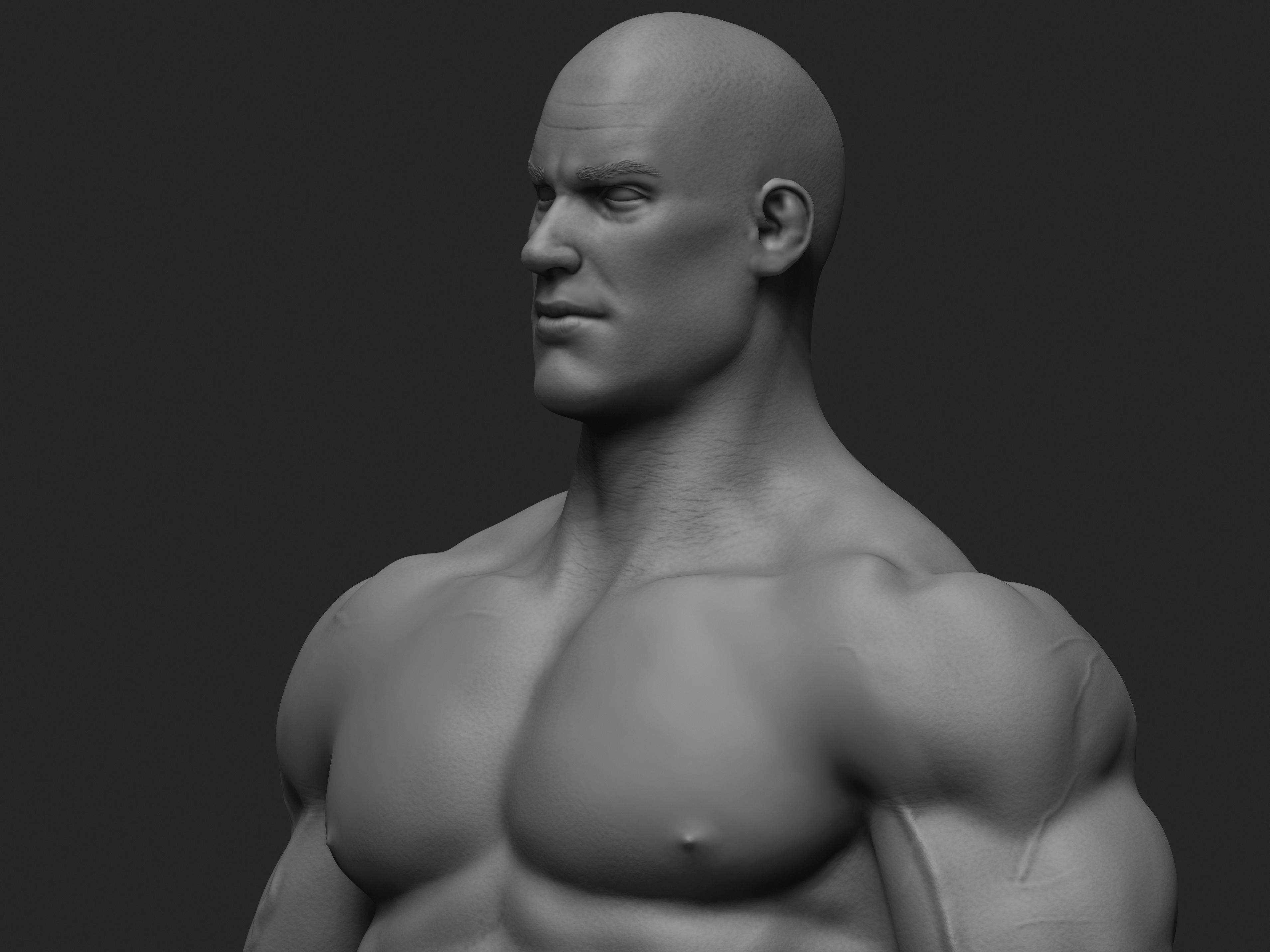 Bodybuilder statue 3D print model_9
