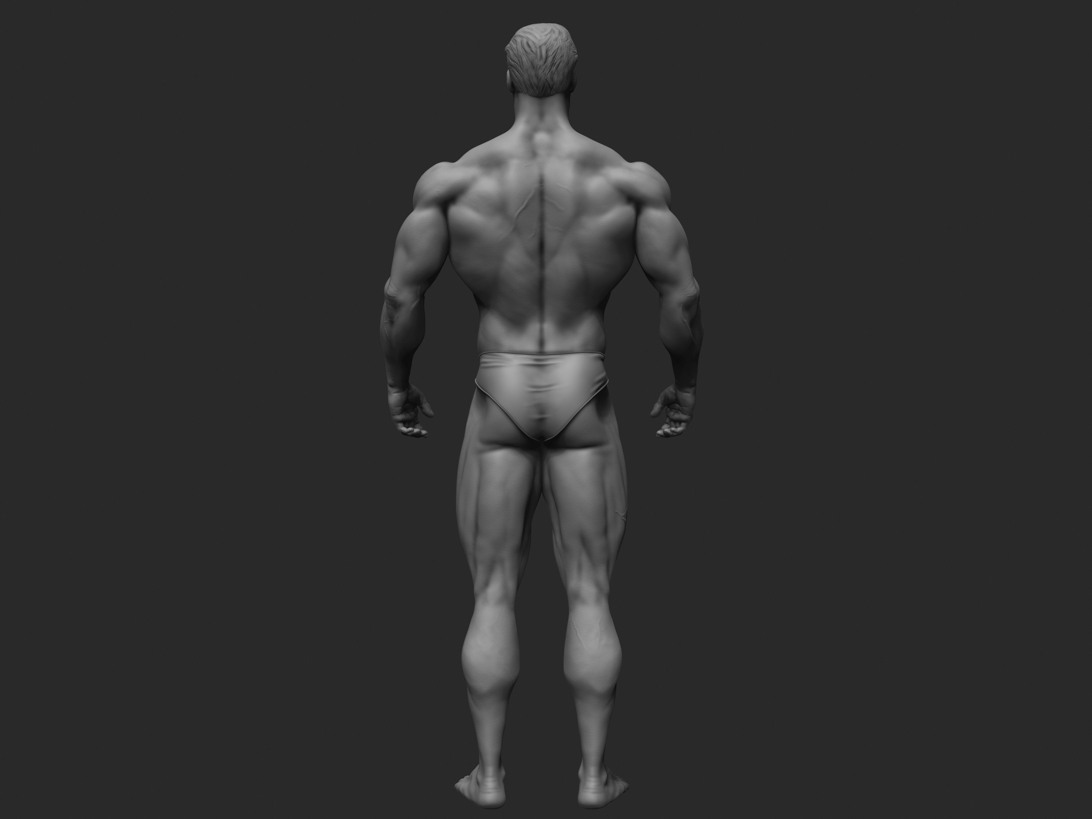 Bodybuilder statue 3D print model_6