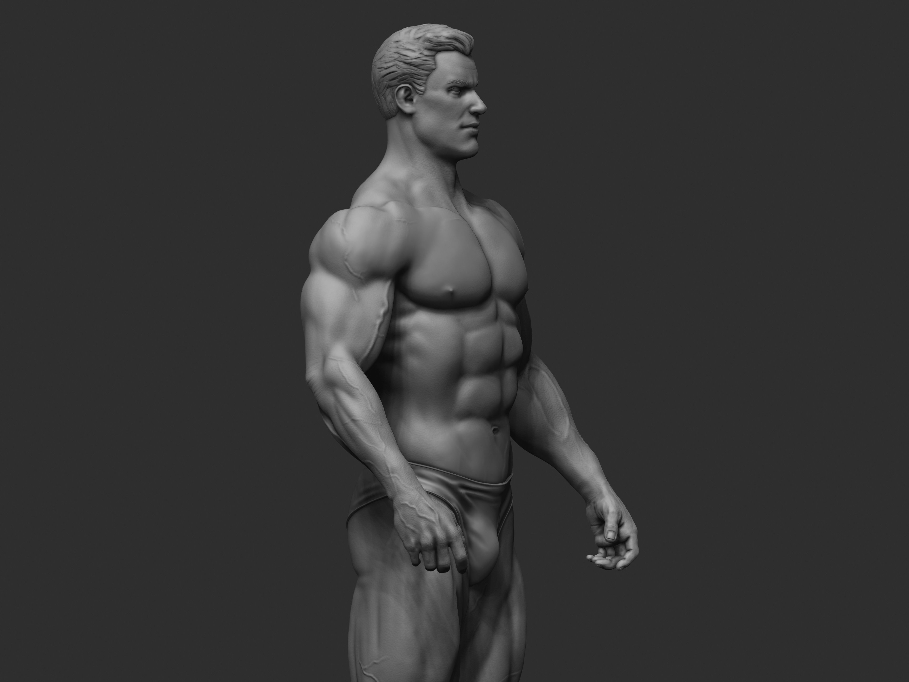 Bodybuilder statue 3D print model_13