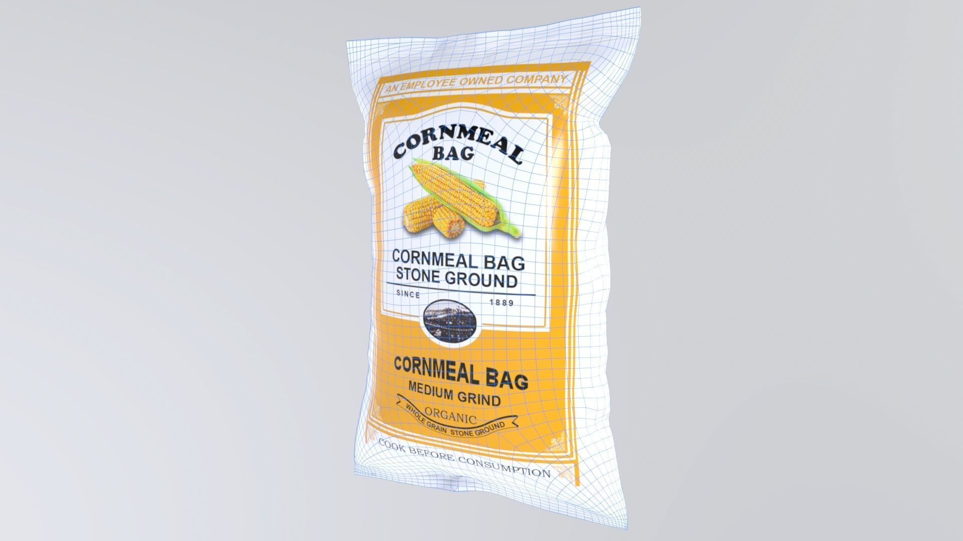 Cornmeal Low-poly 3D model_8