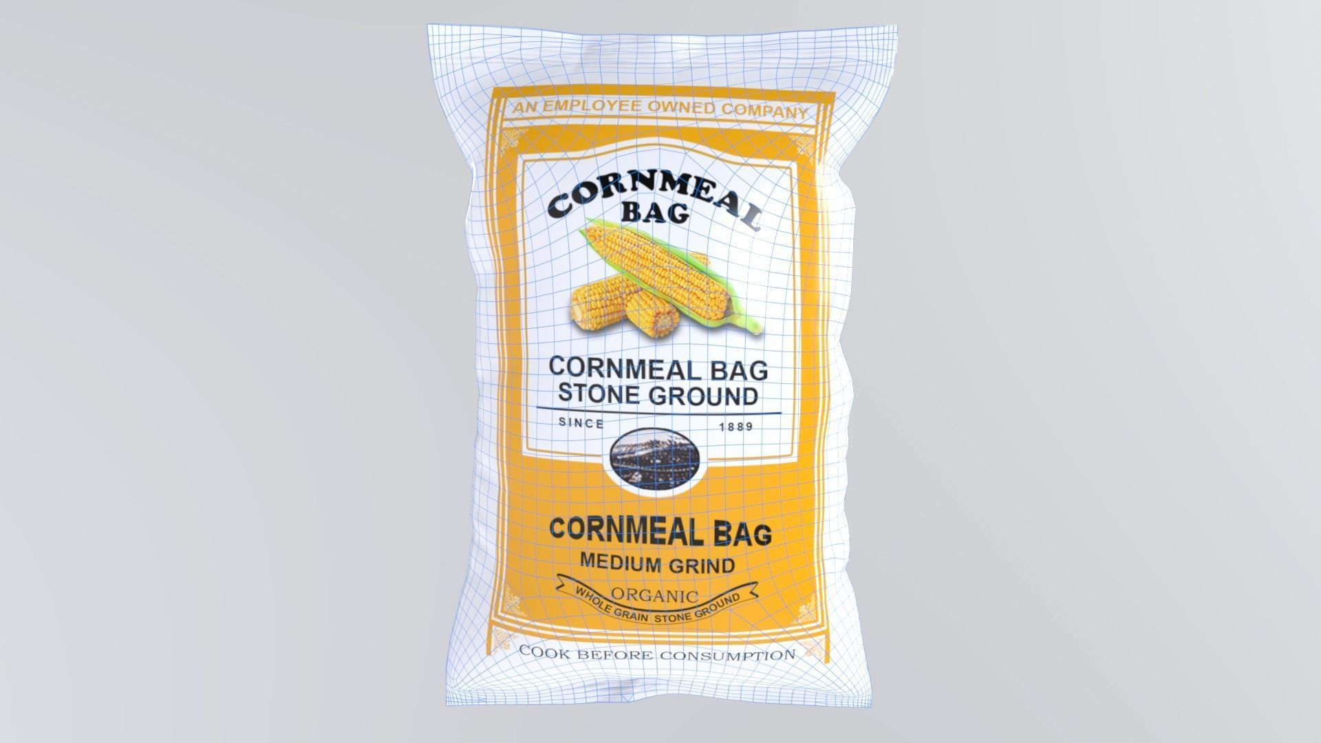 Cornmeal Low-poly 3D model_9