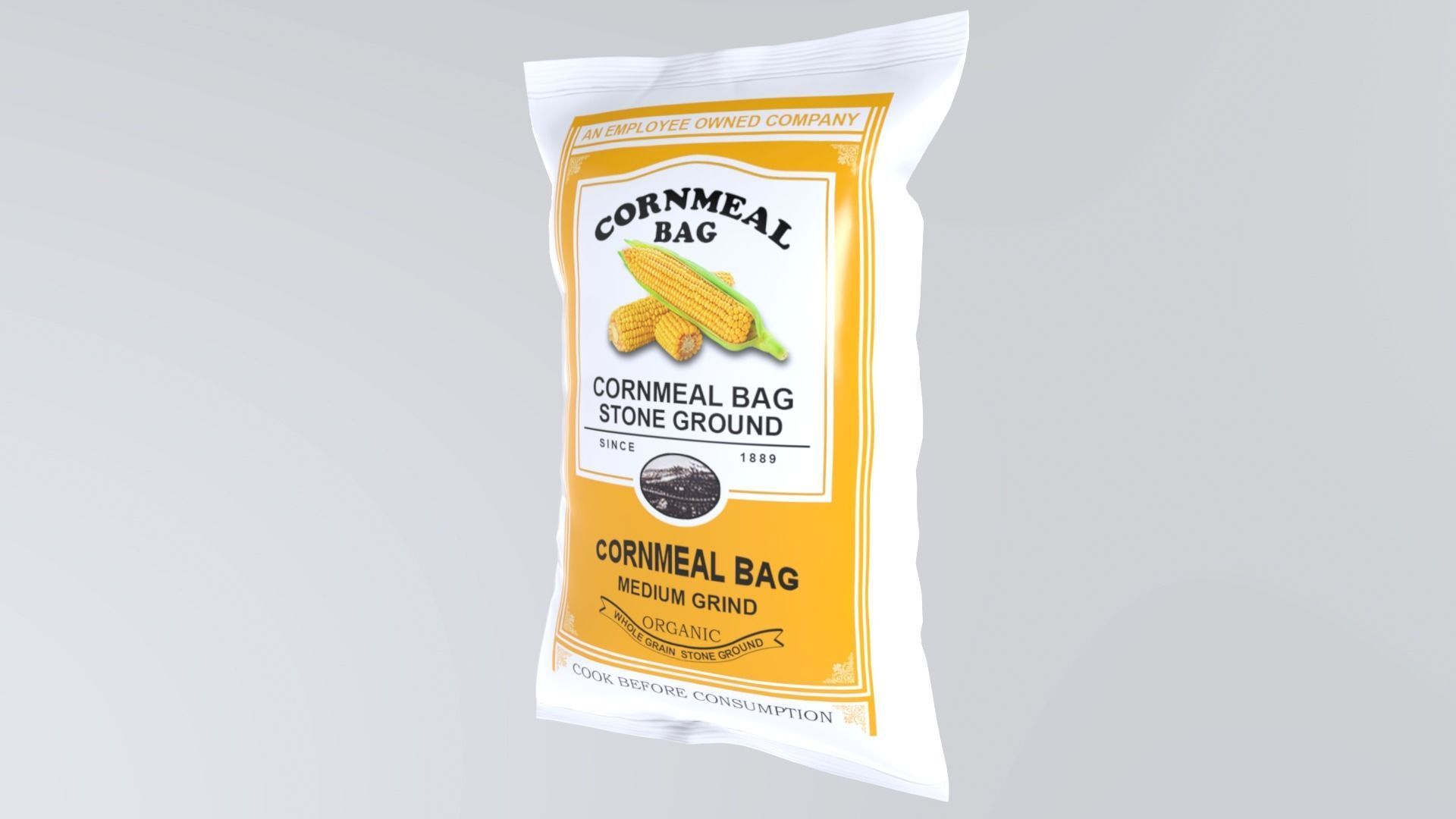 Cornmeal Low-poly 3D model_2