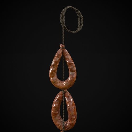 Hanging Turkey Kielbasa Low-poly 3D model 3