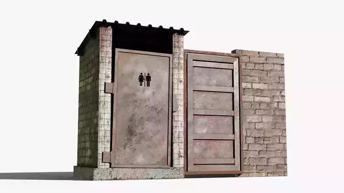Outhouse Low-poly 3D model