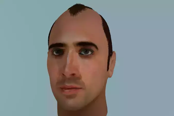 3D model of Nicolas Cage with hair