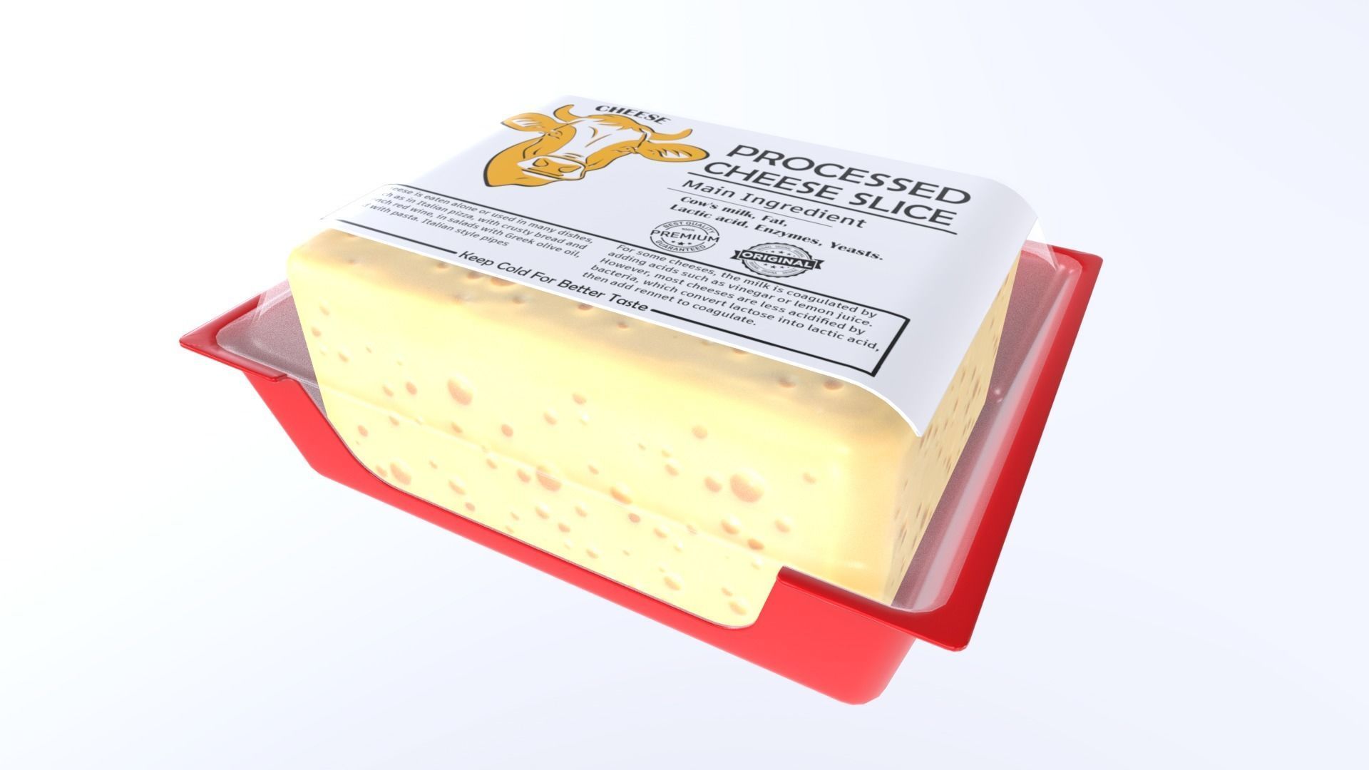 ProcessedCheeseSlice Low-poly 3D model_8