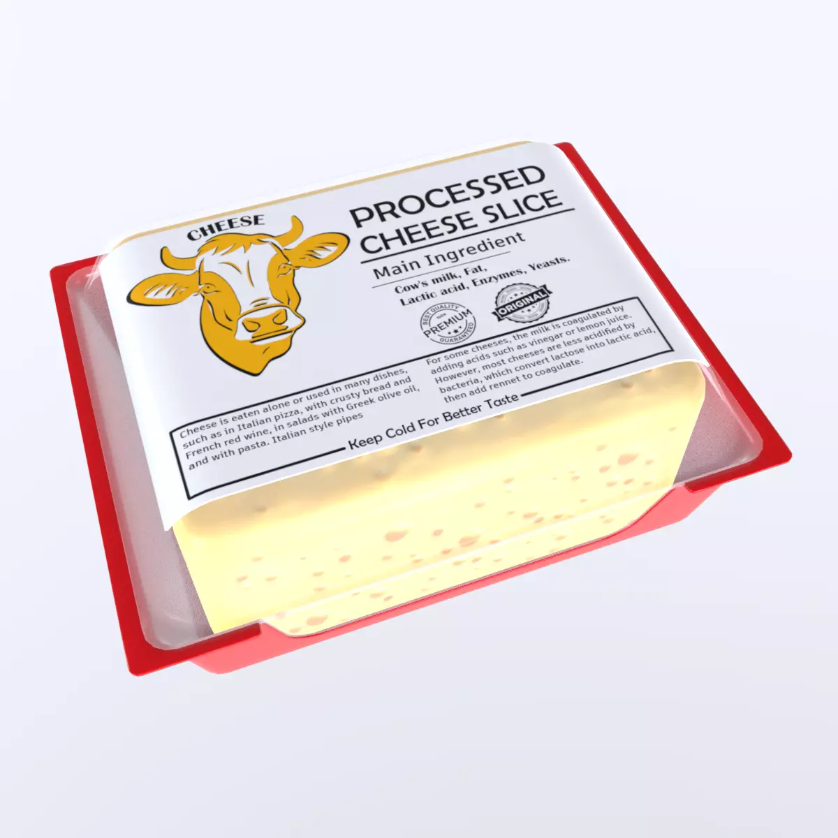 ProcessedCheeseSlice Low-poly 3D model_0