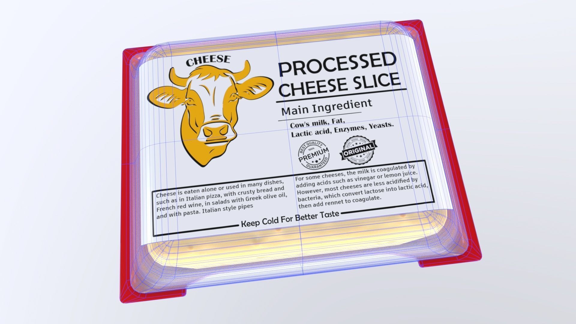 ProcessedCheeseSlice Low-poly 3D model_5