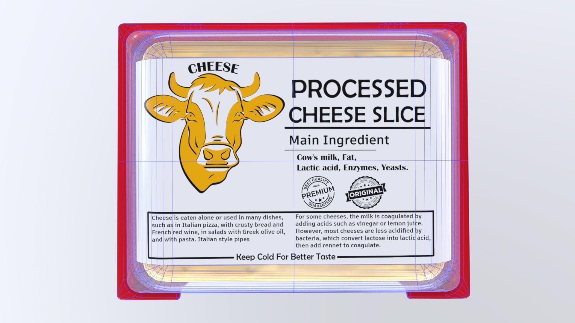 ProcessedCheeseSlice Low-poly 3D model_7