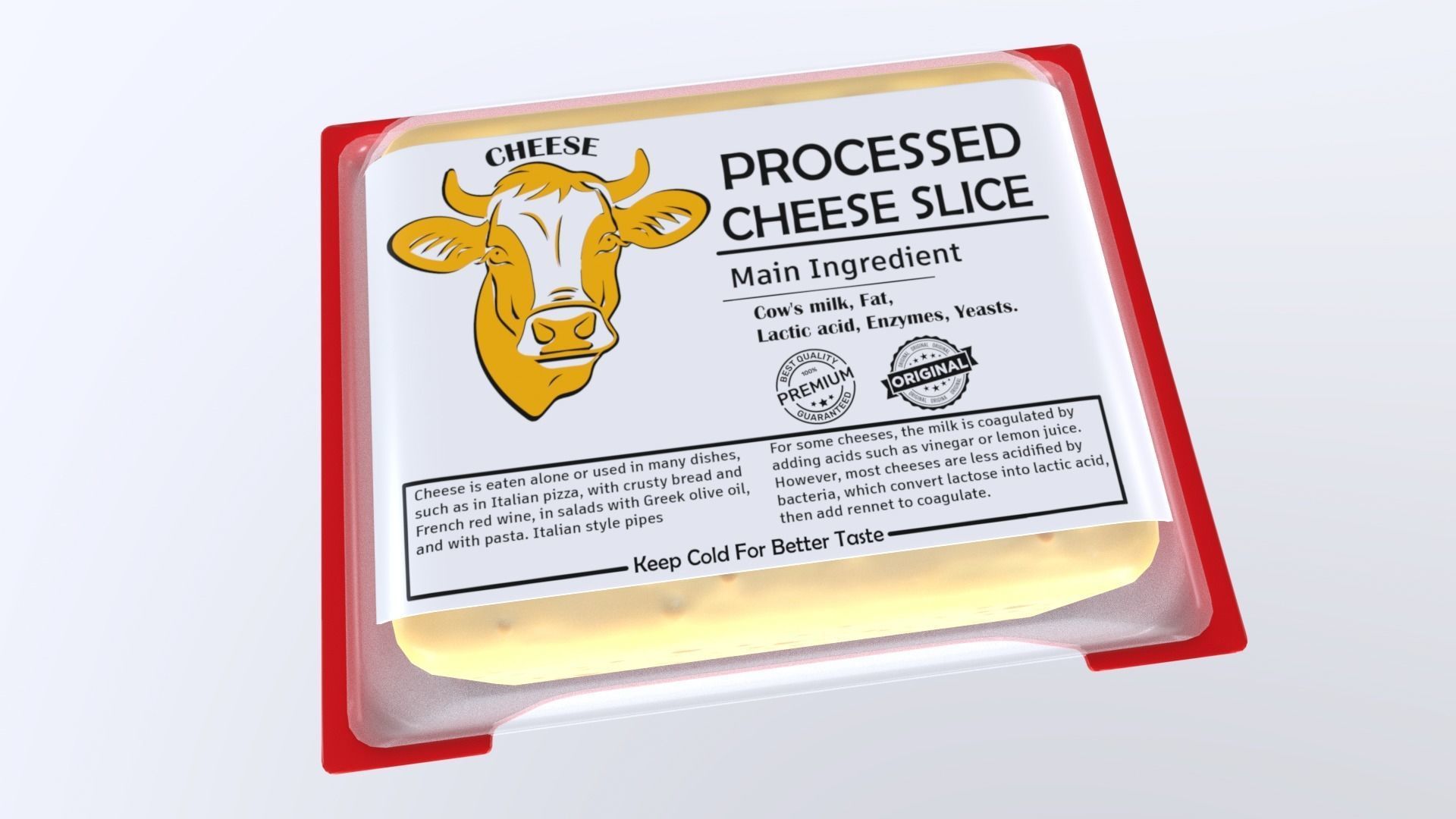 ProcessedCheeseSlice Low-poly 3D model_10