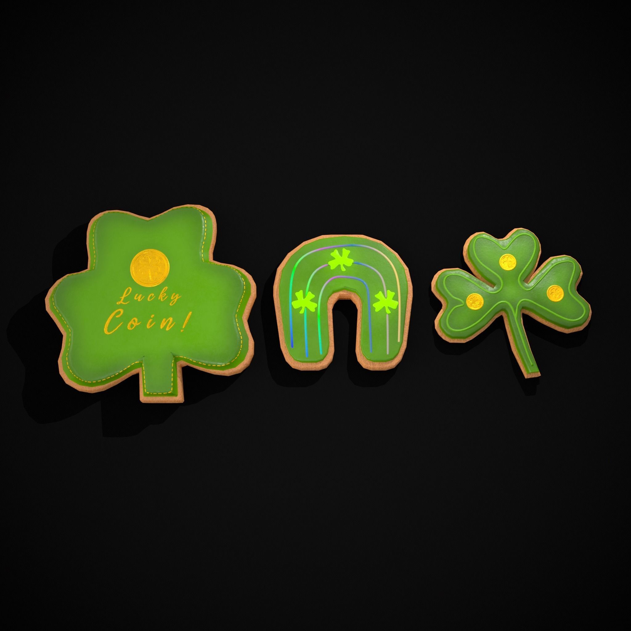 Lucky StPatricks Cookies Low-poly 3D model_9