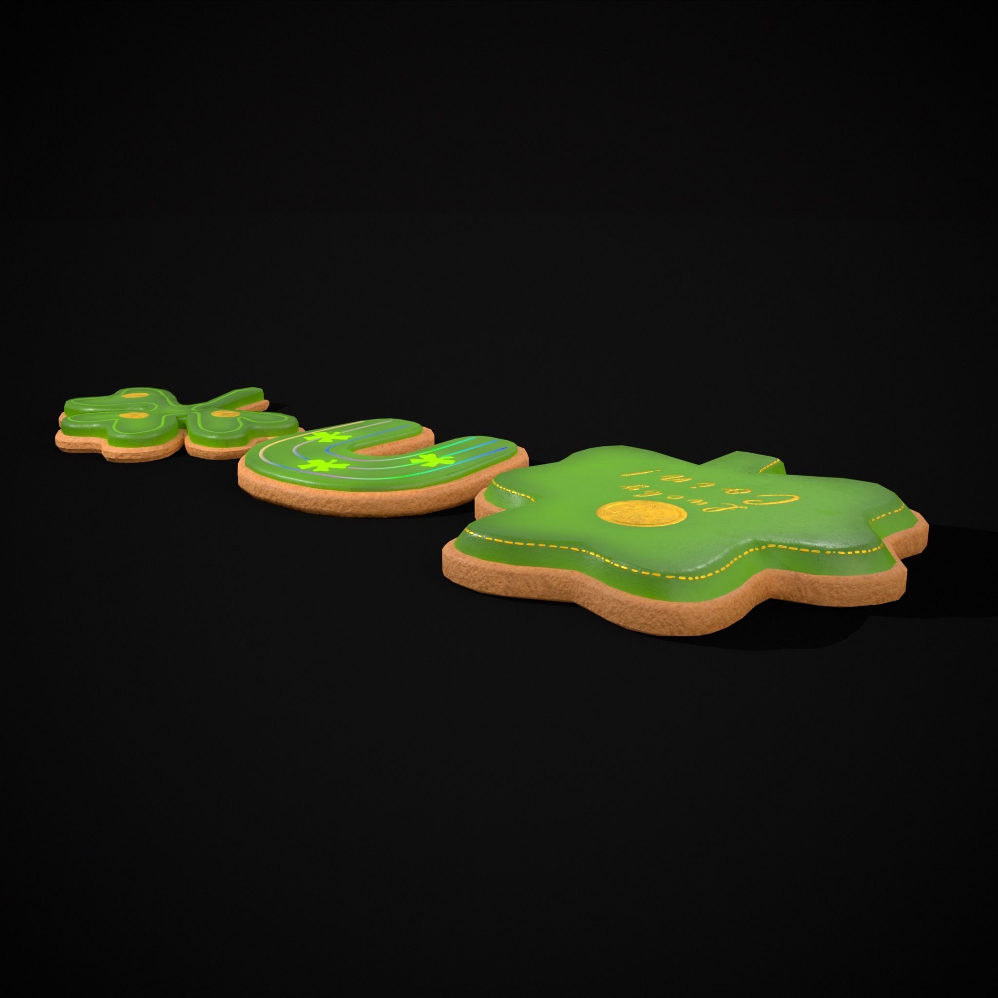 Lucky StPatricks Cookies Low-poly 3D model_11