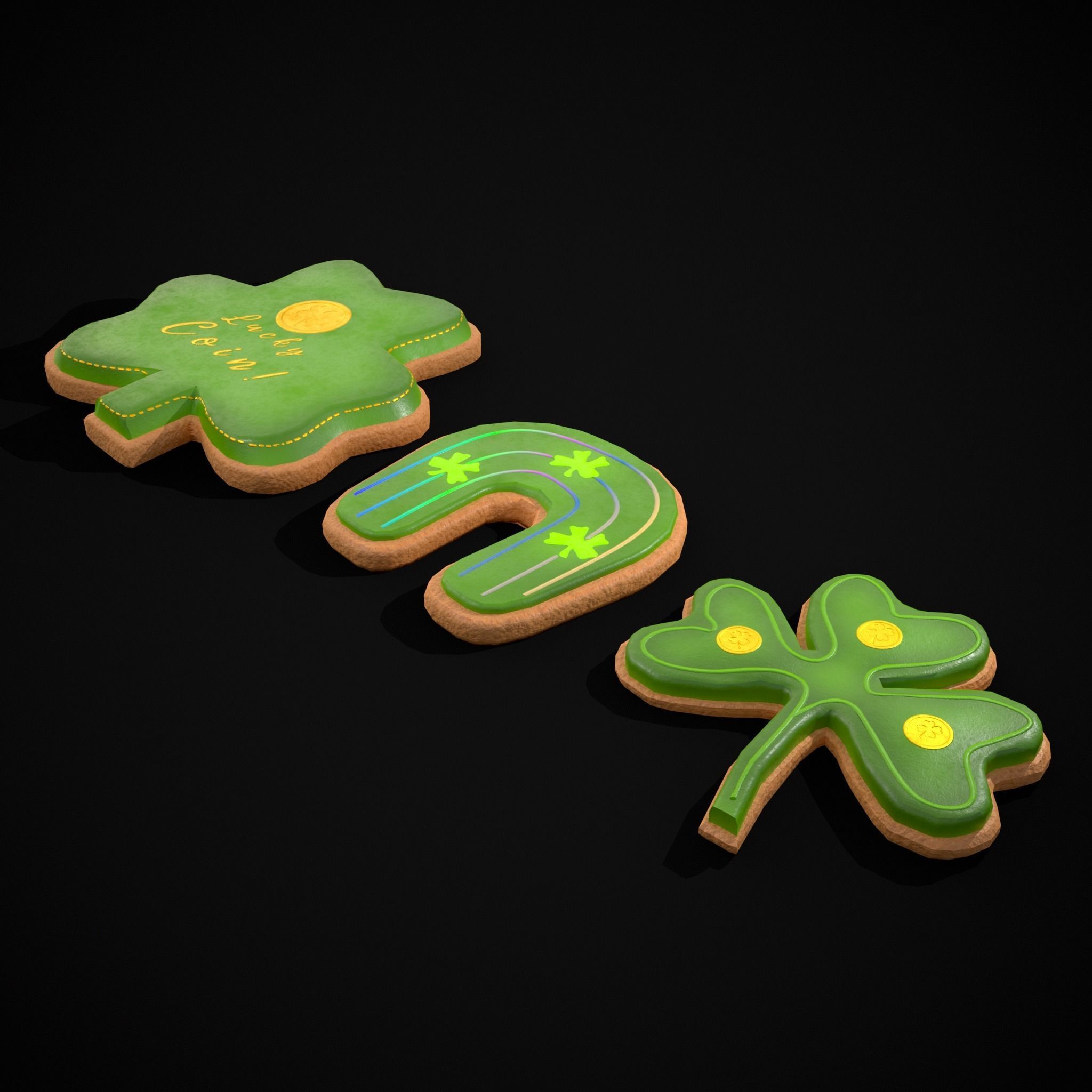 Lucky StPatricks Cookies Low-poly 3D model_31