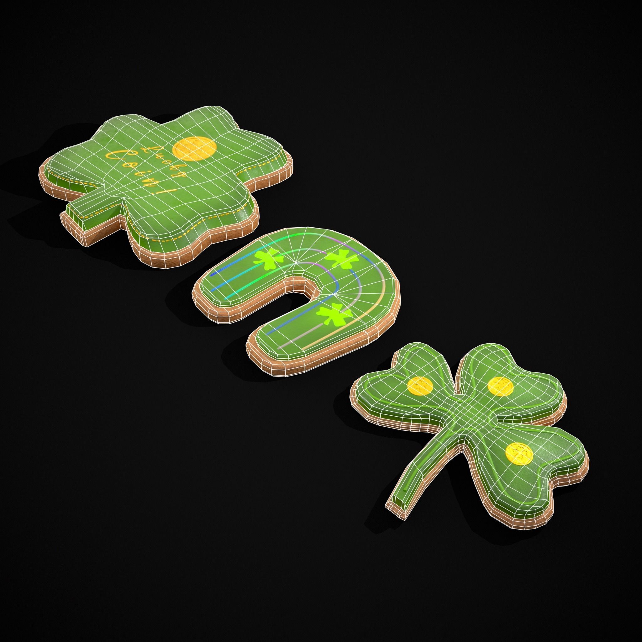 Lucky StPatricks Cookies Low-poly 3D model_2