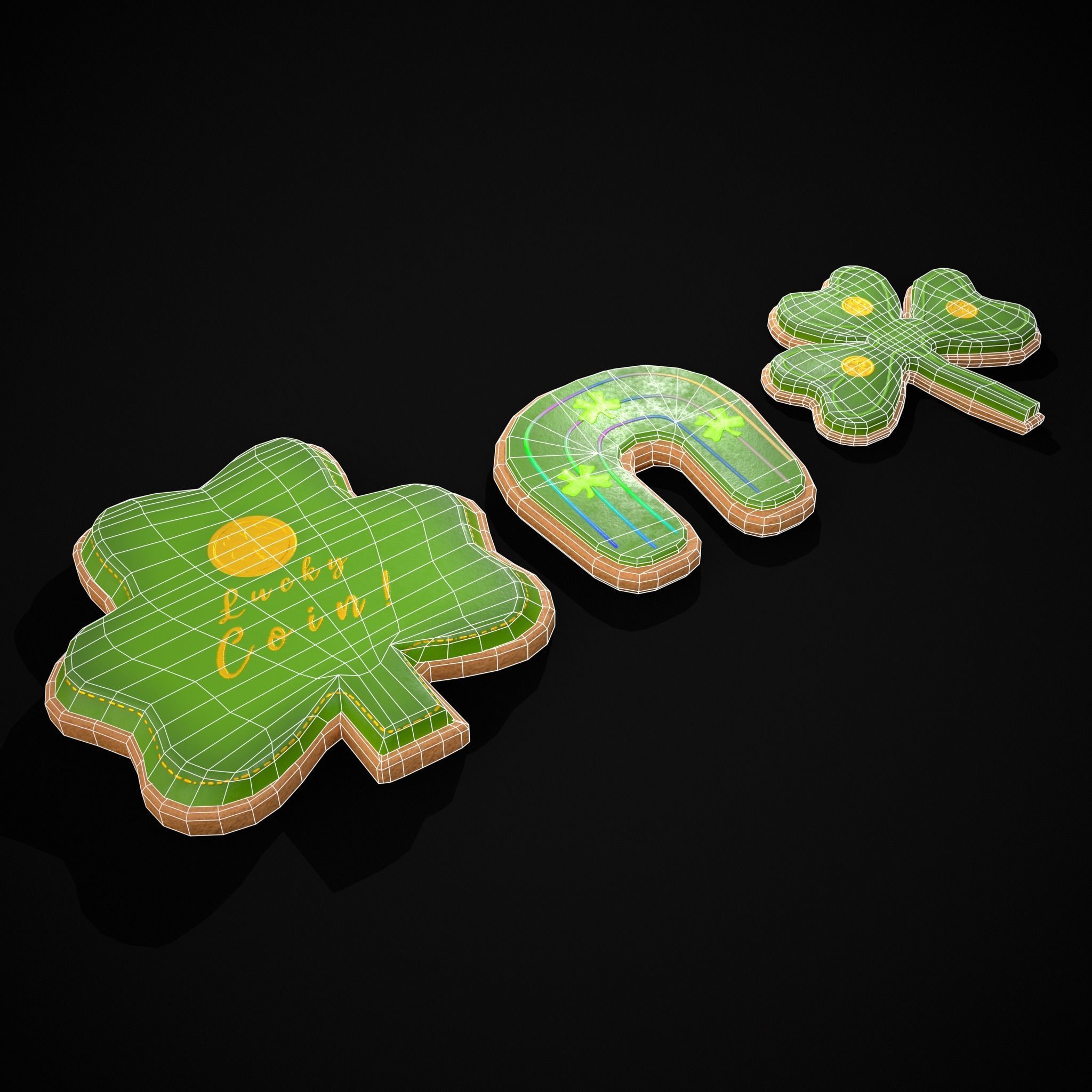 Lucky StPatricks Cookies Low-poly 3D model_4
