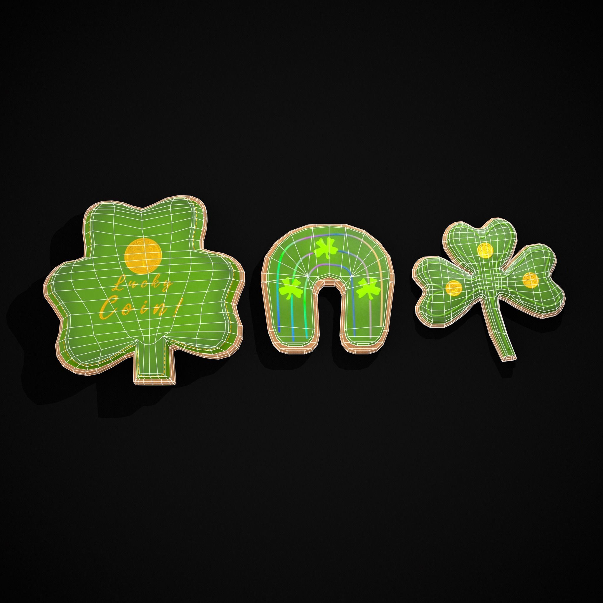 Lucky StPatricks Cookies Low-poly 3D model_10